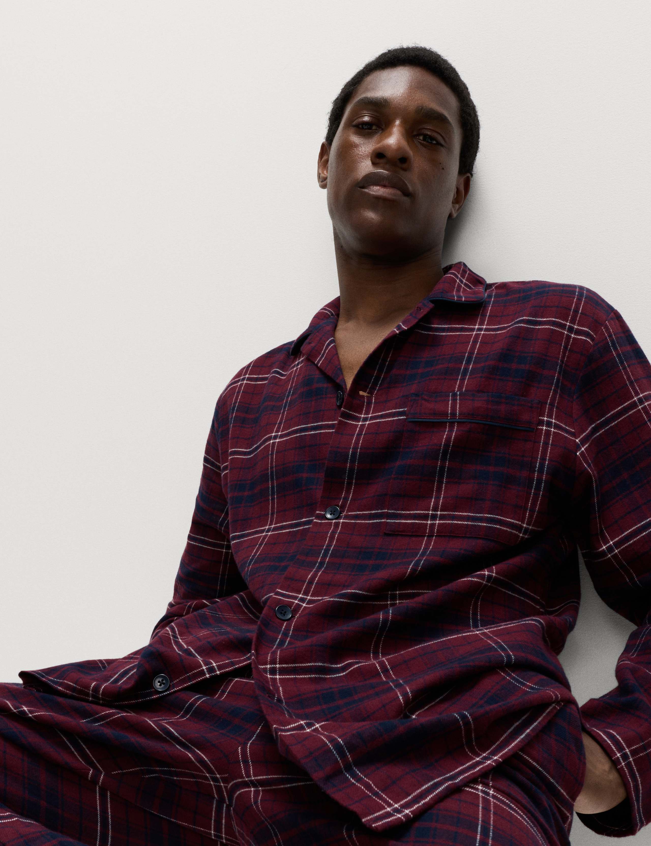 Pure Brushed Cotton Checked Pyjama Set 1 of 6