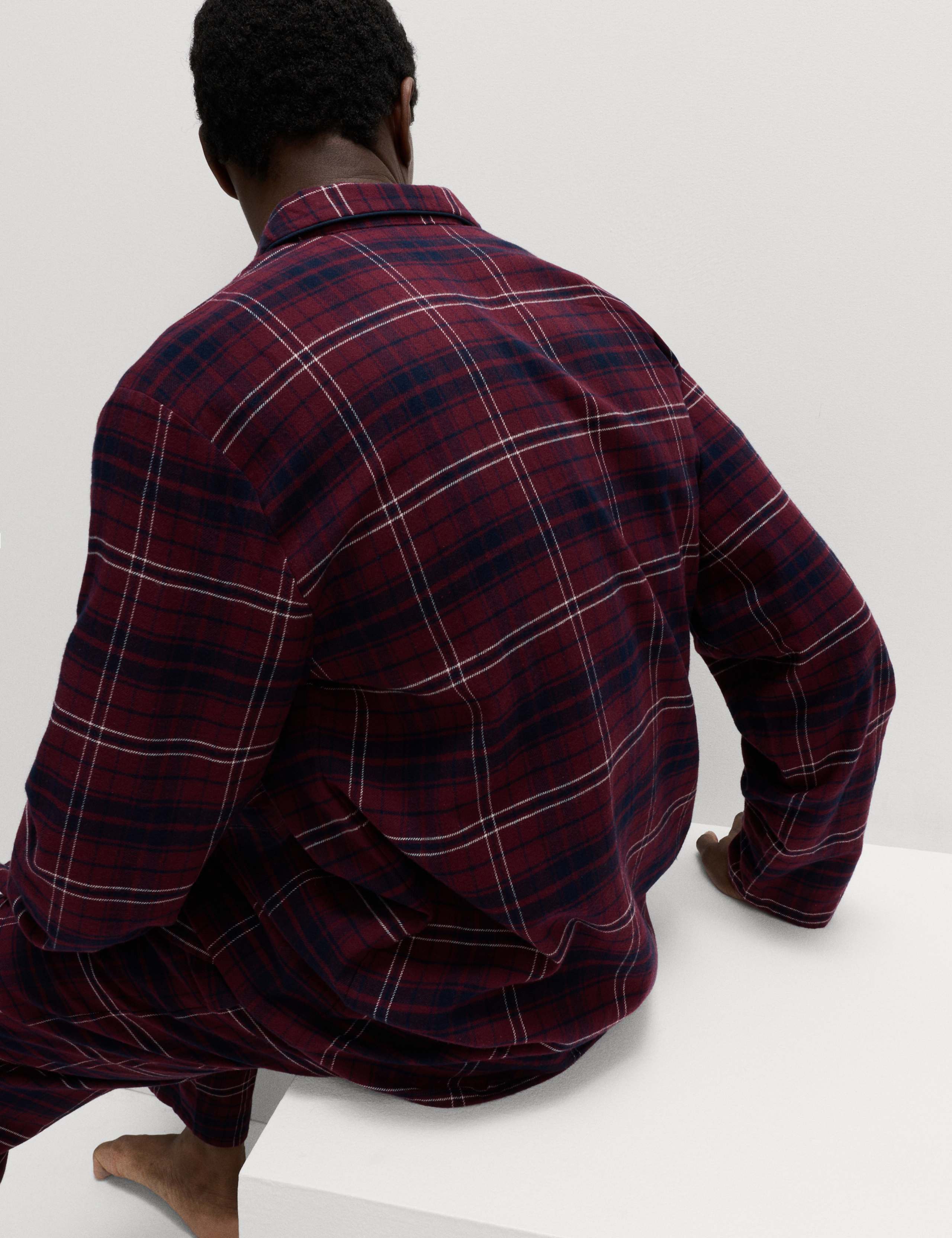 Pure Brushed Cotton Checked Pyjama Set 5 of 6