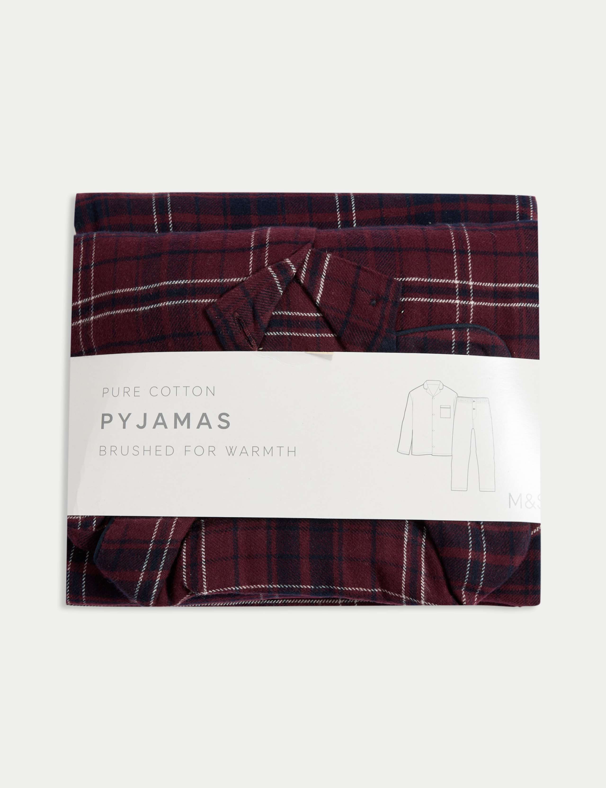 Pure Brushed Cotton Checked Pyjama Set 6 of 6