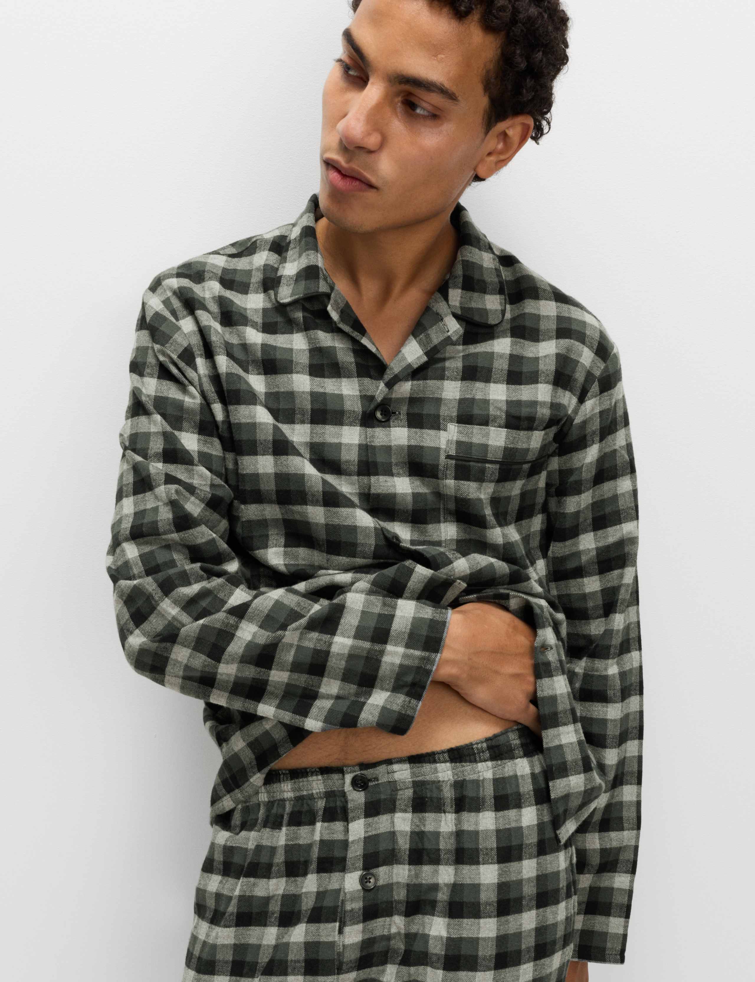 Brushed Cotton Checked Pyjama Set 1 of 5