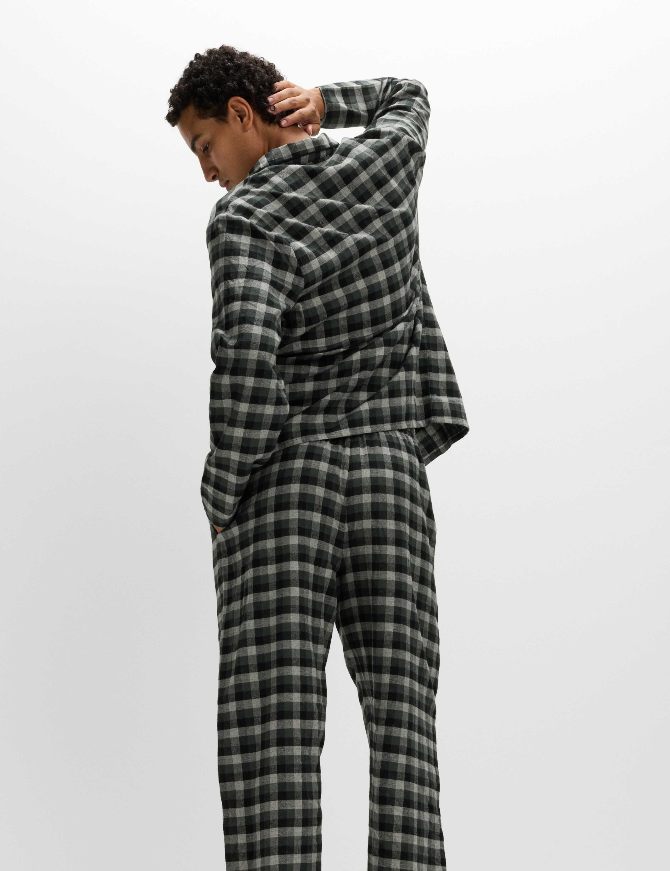 Brushed Cotton Checked Pyjama Set 3 of 5