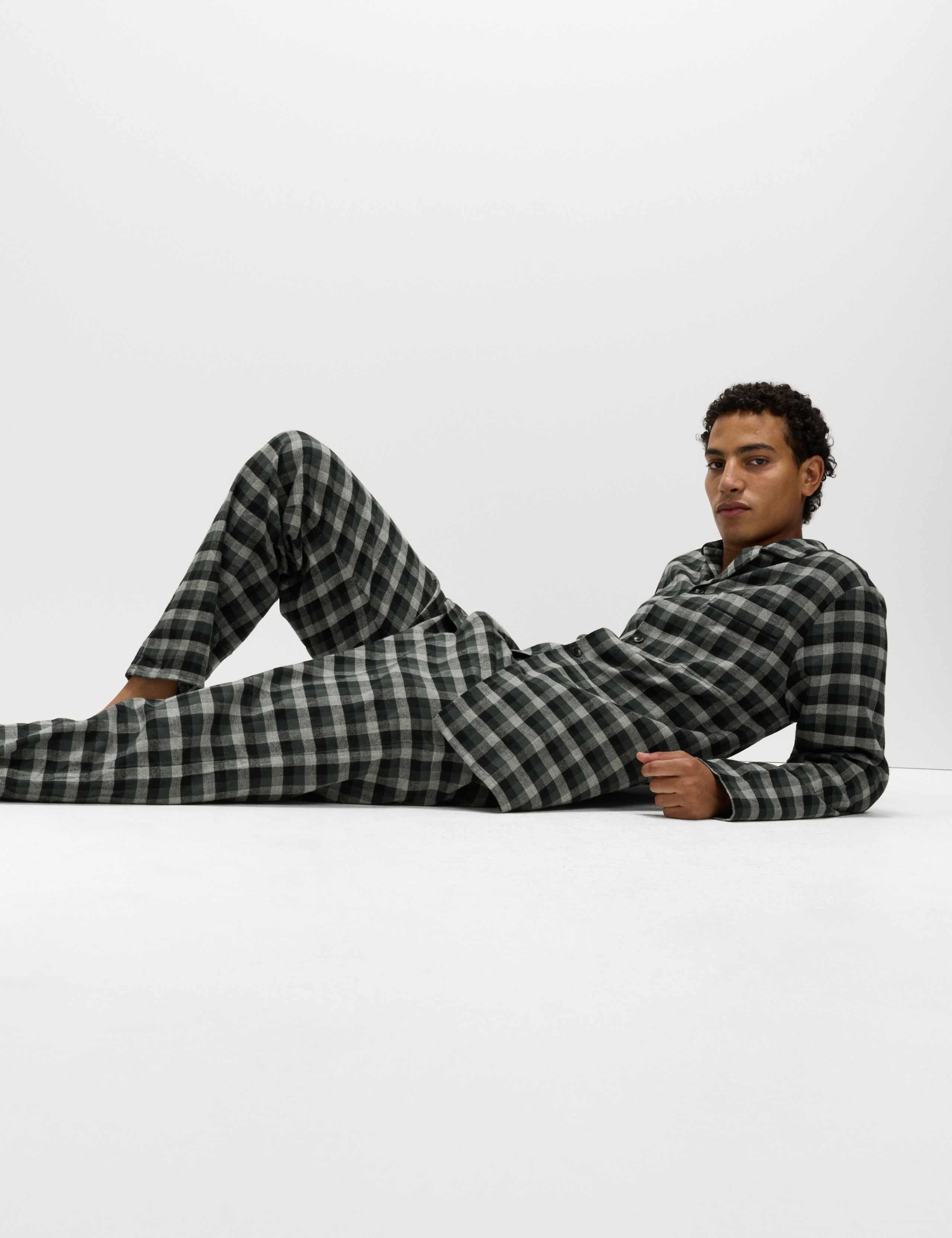 Brushed Cotton Checked Pyjama Set 4 of 5