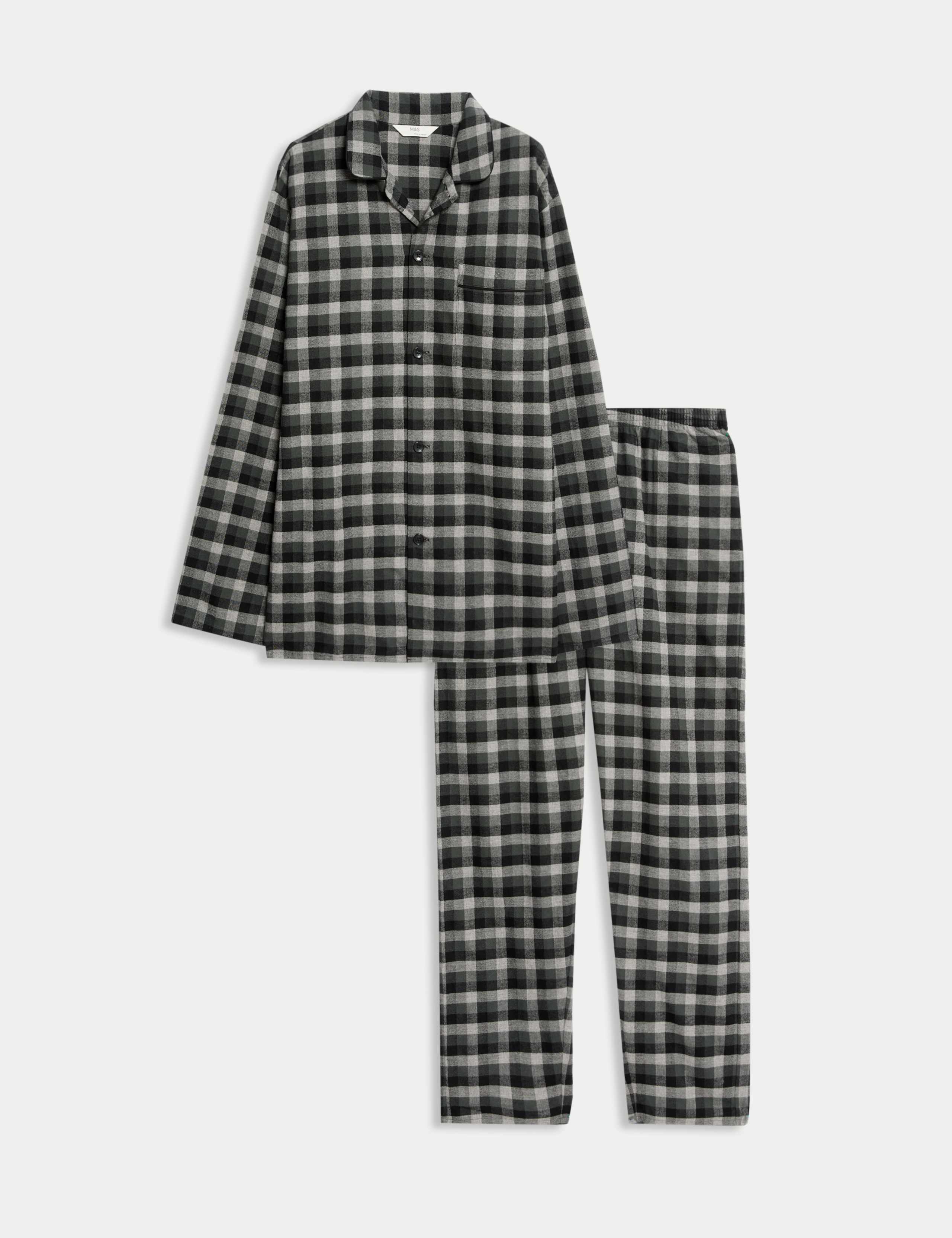 Brushed Cotton Checked Pyjama Set 2 of 5