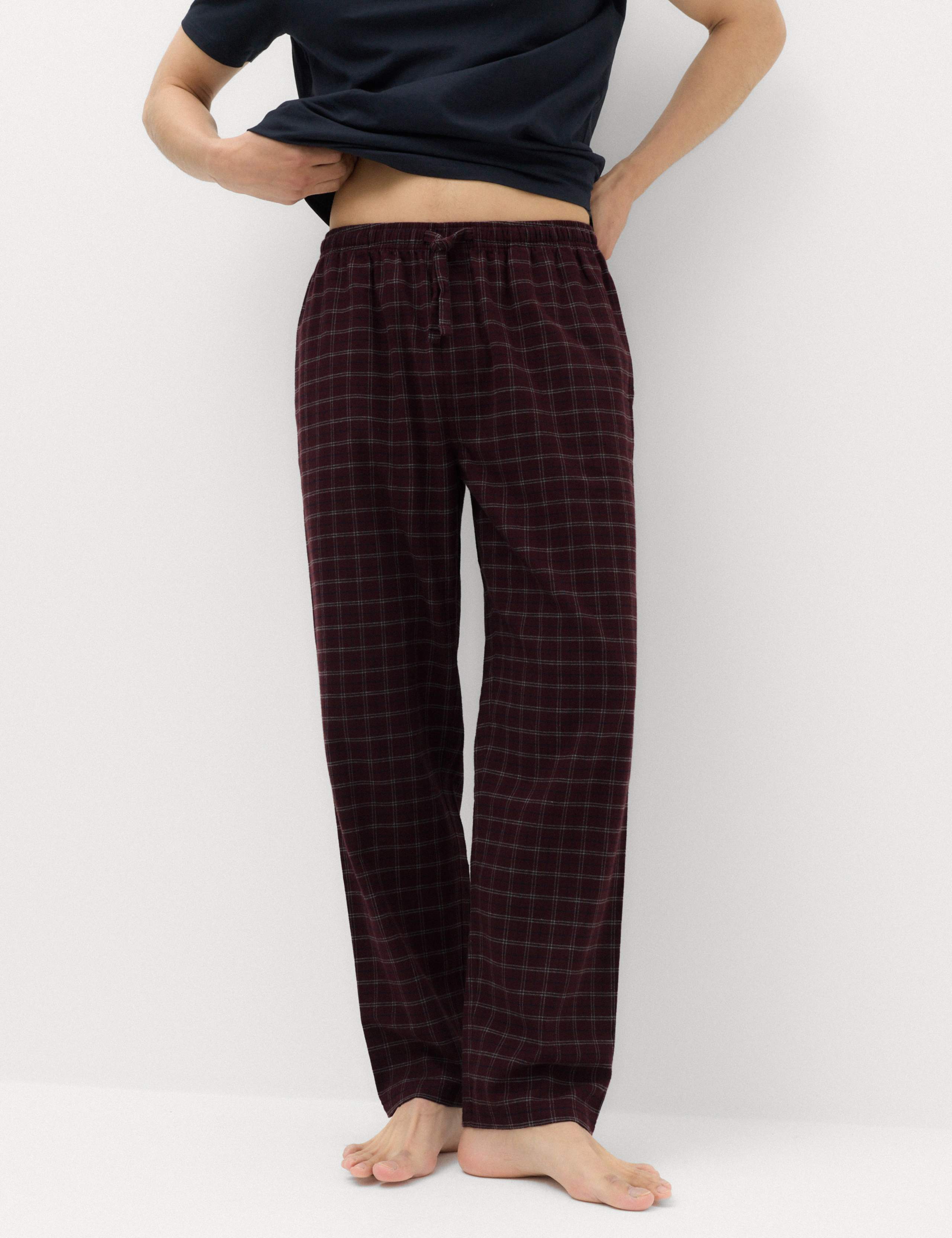 2 Pack Brushed Cotton Pyjama Bottoms 2 of 4