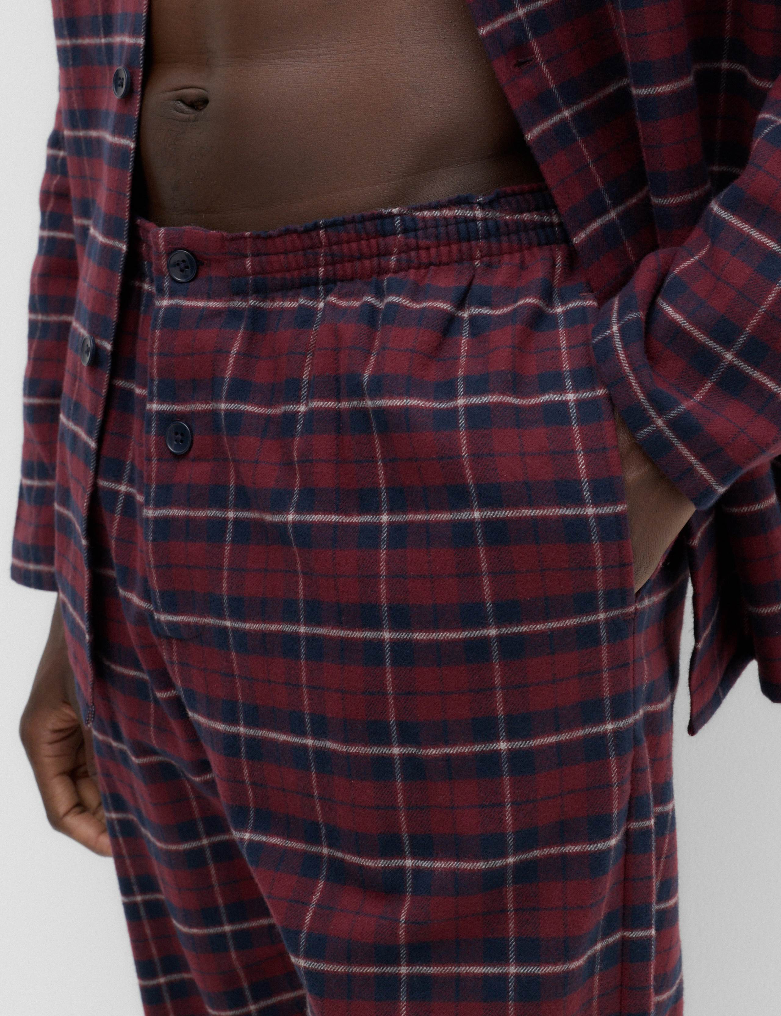 Pure Cotton Brushed Checked Pyjama Set 4 of 6