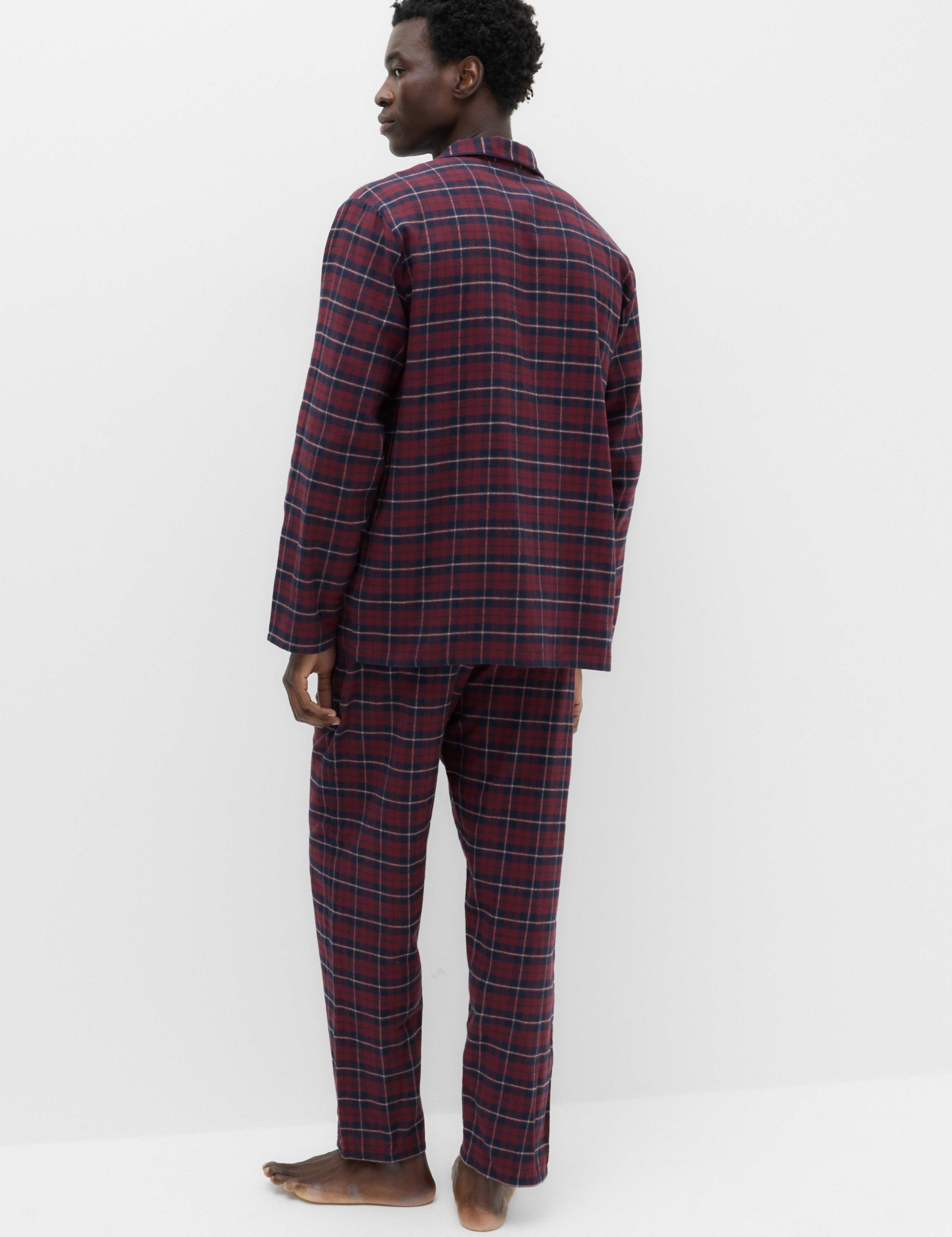 Pure Cotton Brushed Checked Pyjama Set 5 of 6