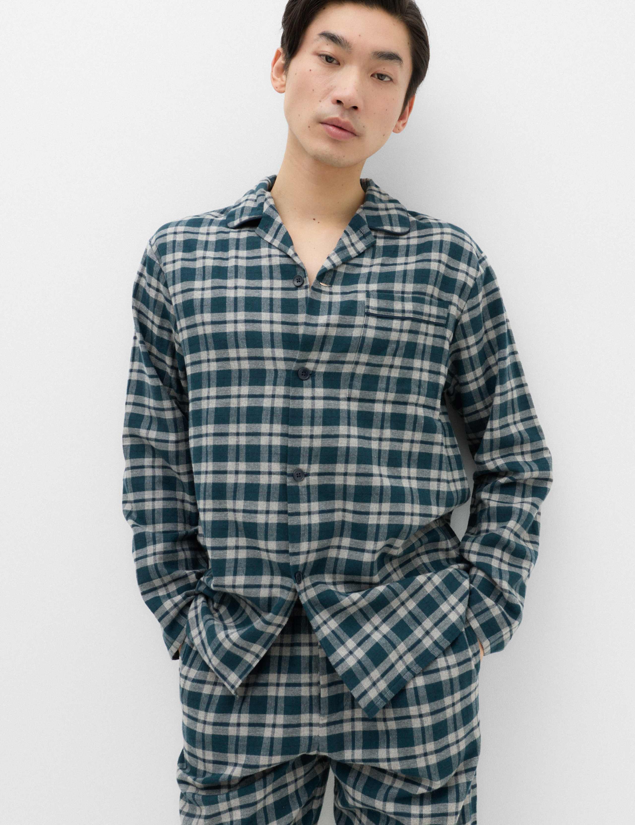 Brushed Cotton Checked Pyjama Set 3 of 6