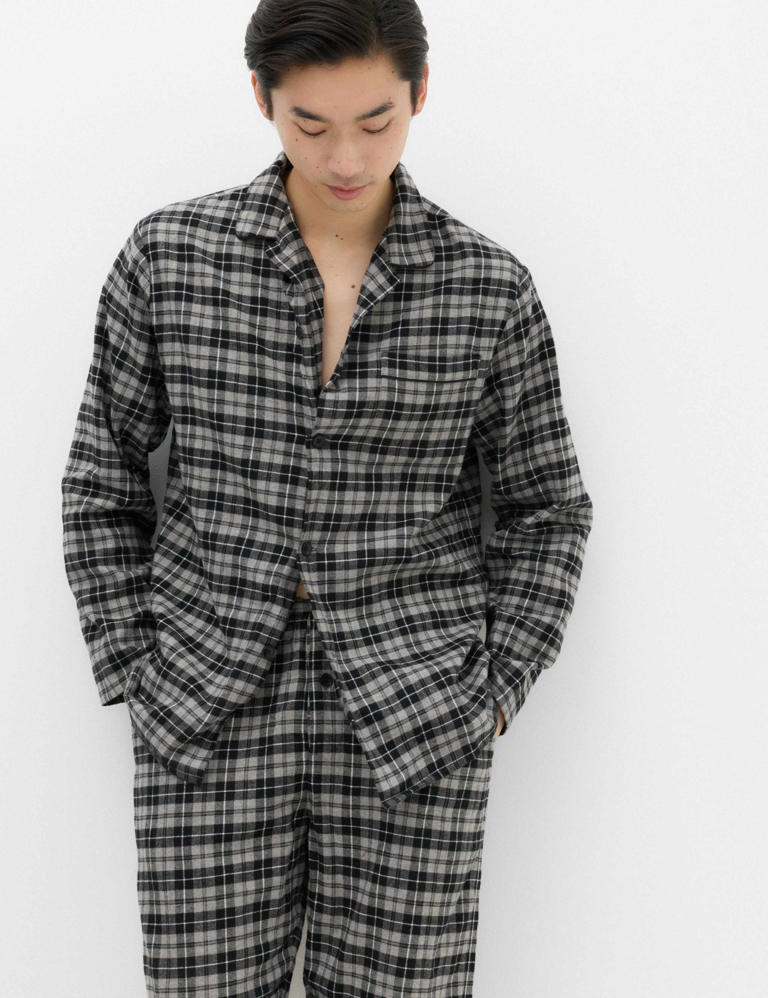 Brushed Cotton Checked Pyjama Set 3 of 6