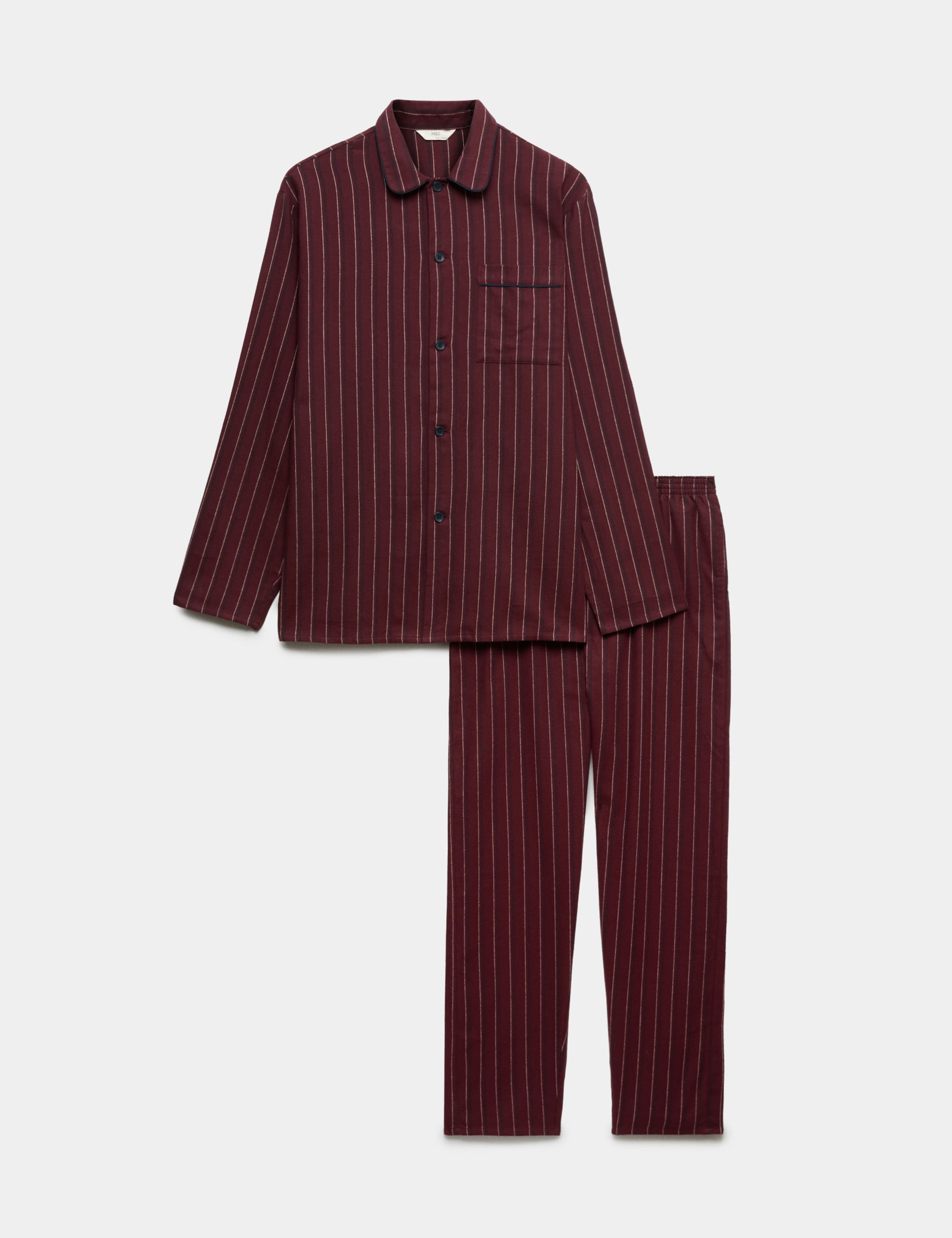 Brushed Cotton Striped Pyjama Set 2 of 6