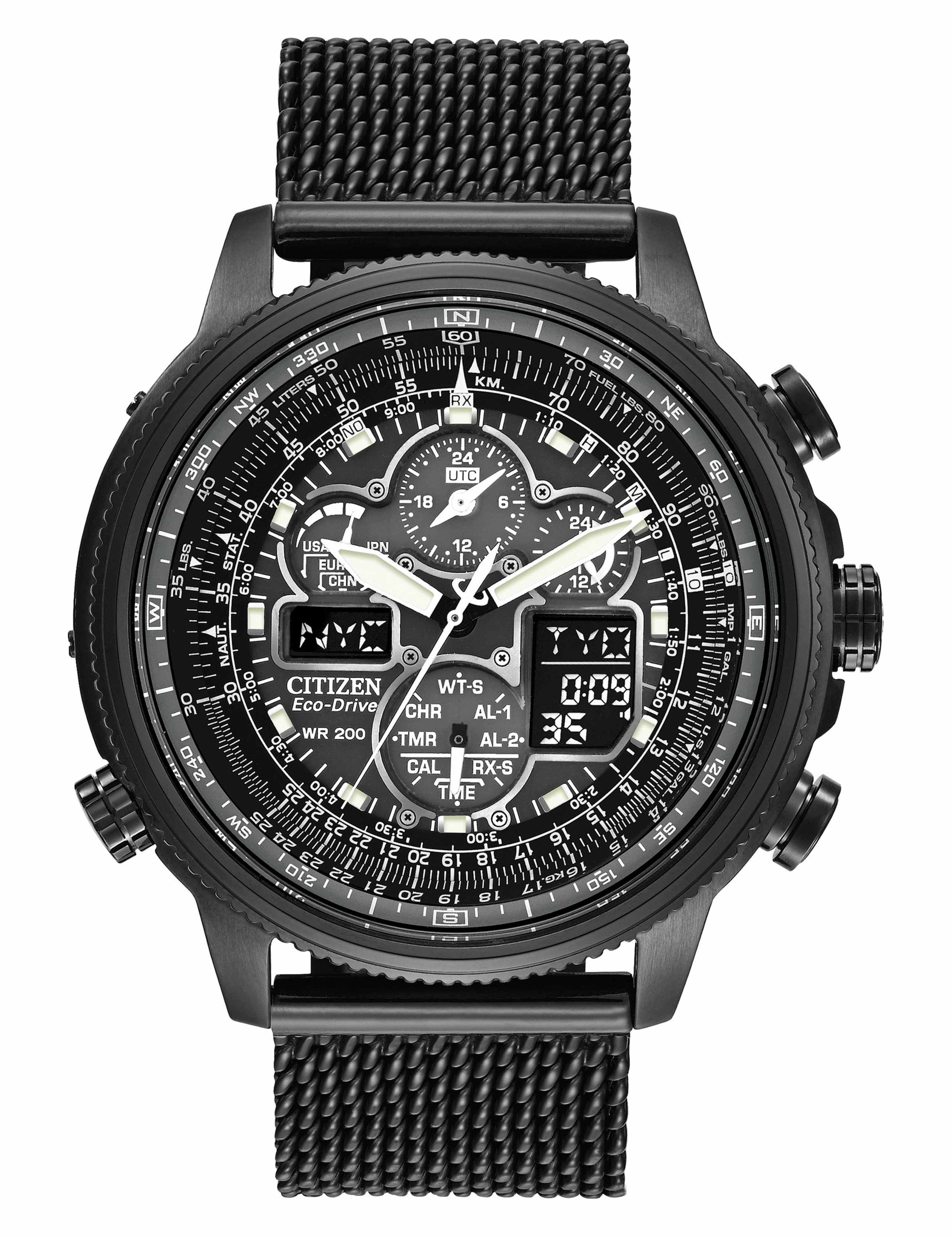Citizen Navihawk World Time Stainless Steel Chronograph Watch 1 of 6