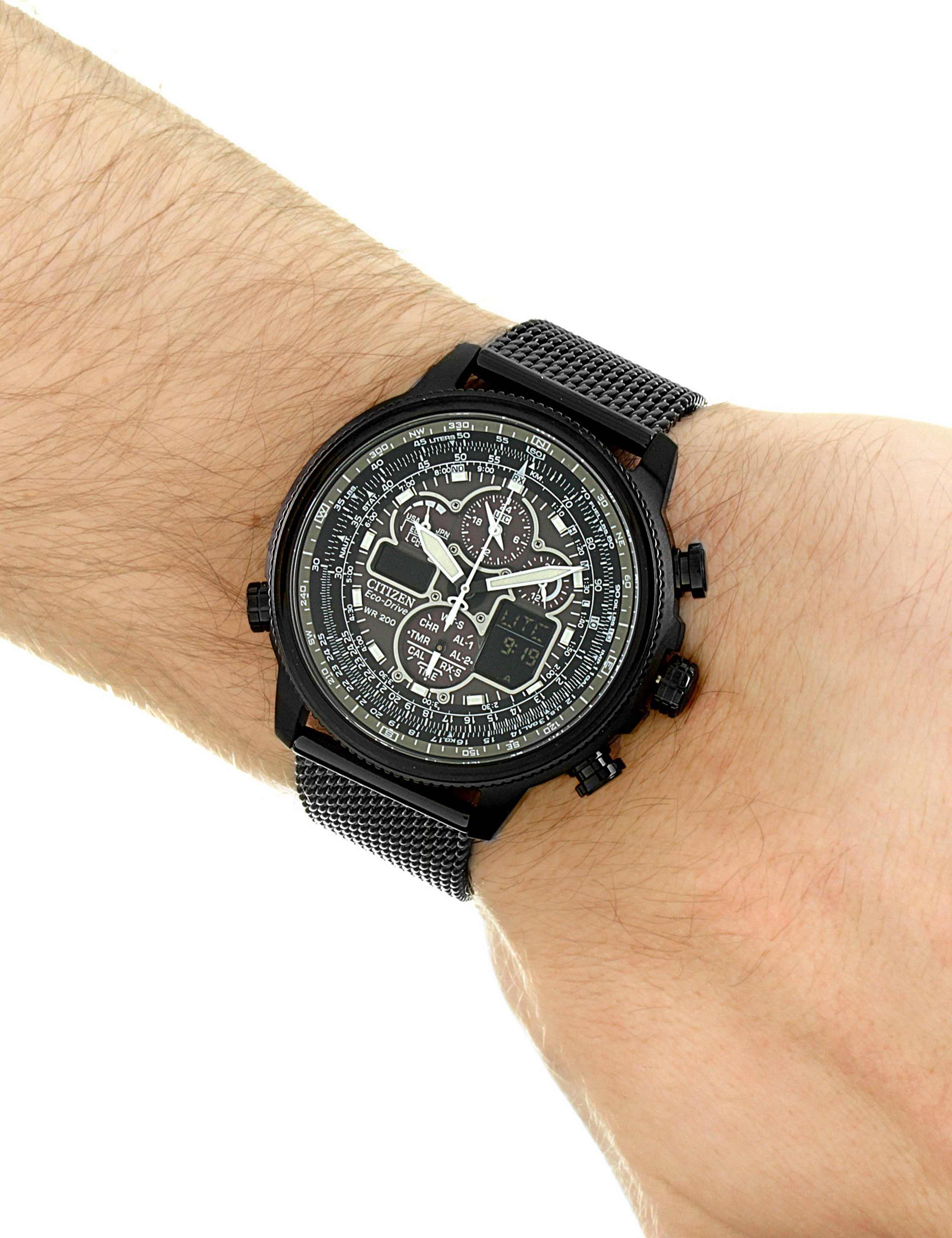 Citizen Navihawk World Time Stainless Steel Chronograph Watch 5 of 6