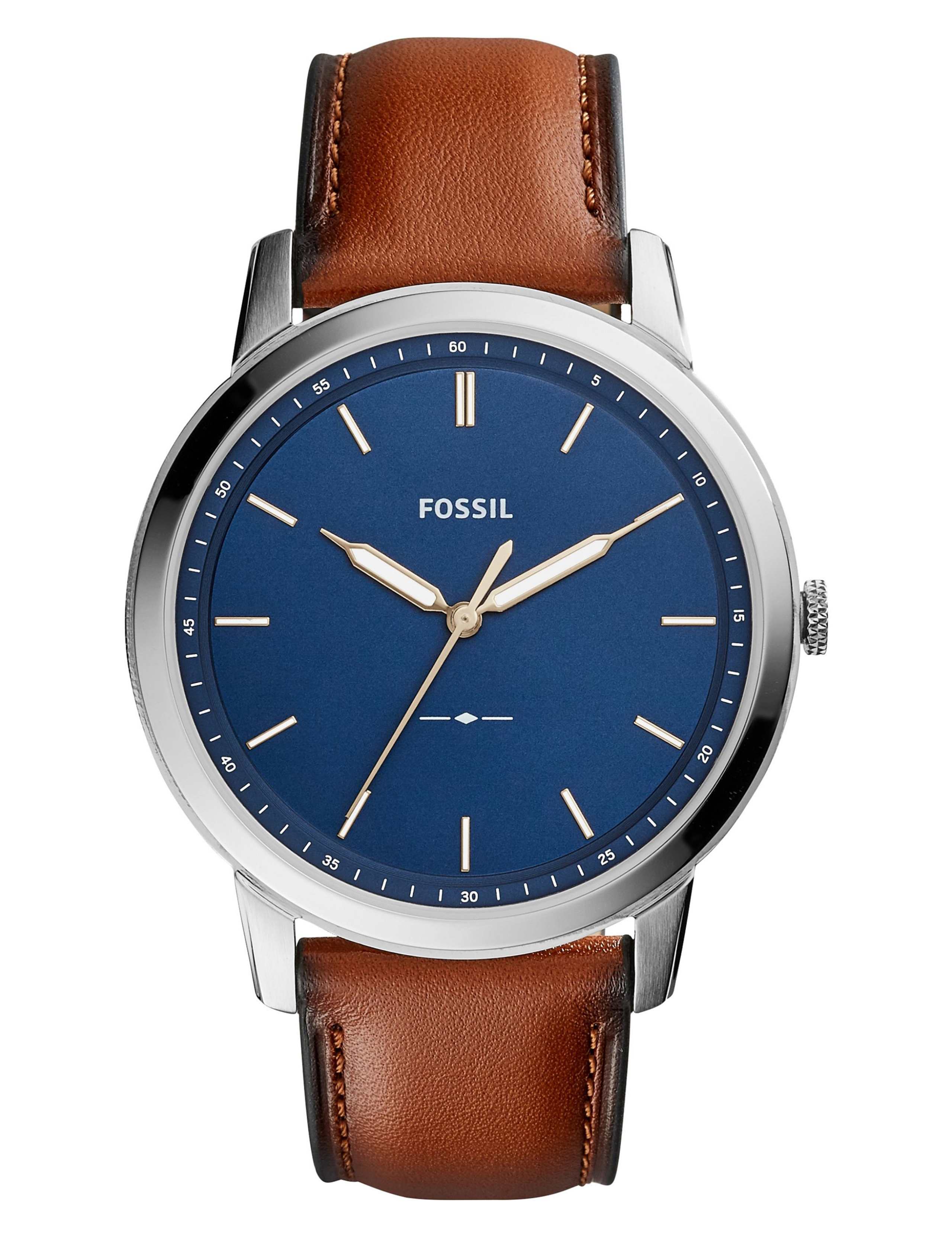 Fossil Minimalist Fashion Analogue Quartz Brown Leather Watch 1 of 1