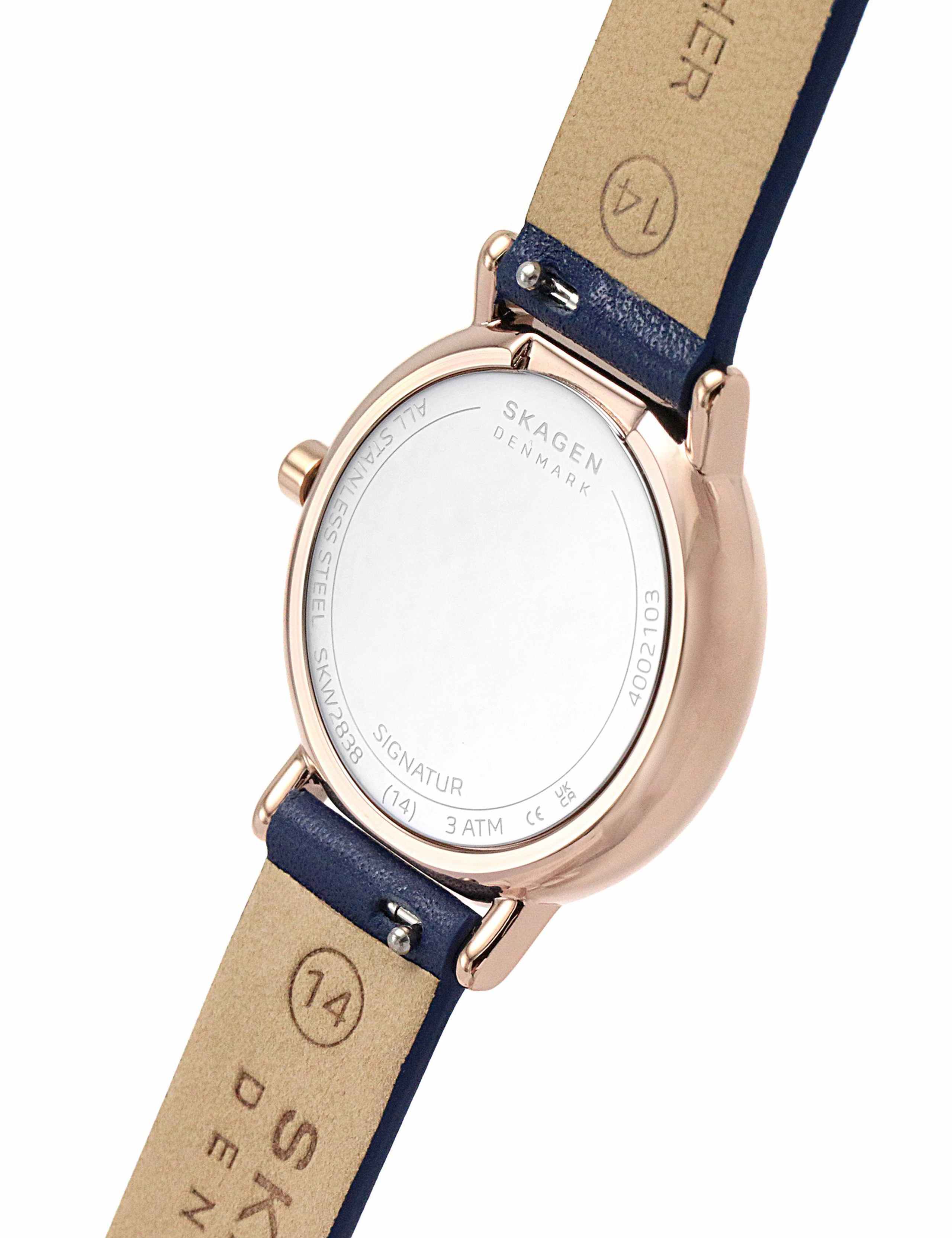 Skagen Signatur Navy Leather Watch 3 of 7