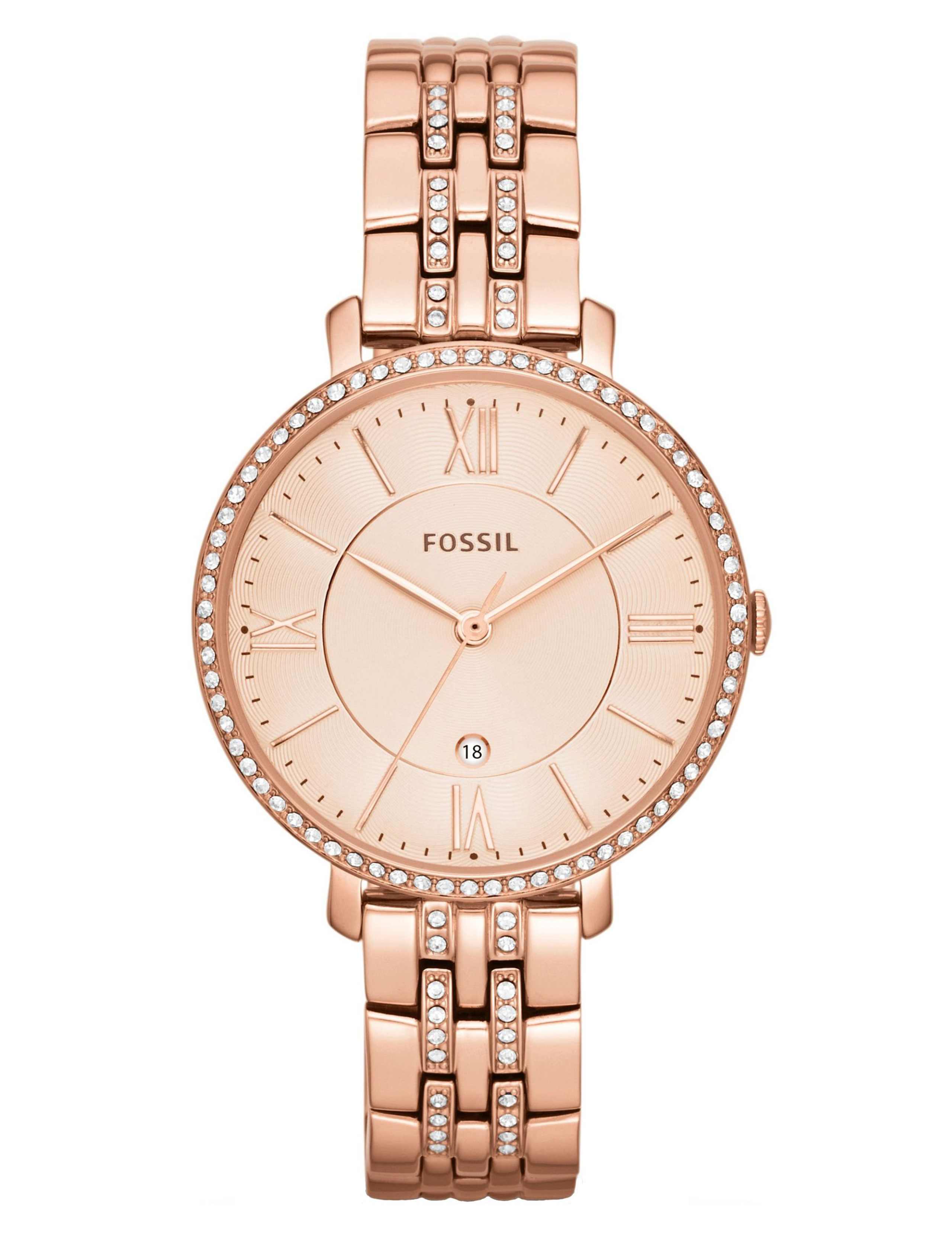 Fossil Jacqueline Rose Gold Plated Bracelet Watch 1 of 6
