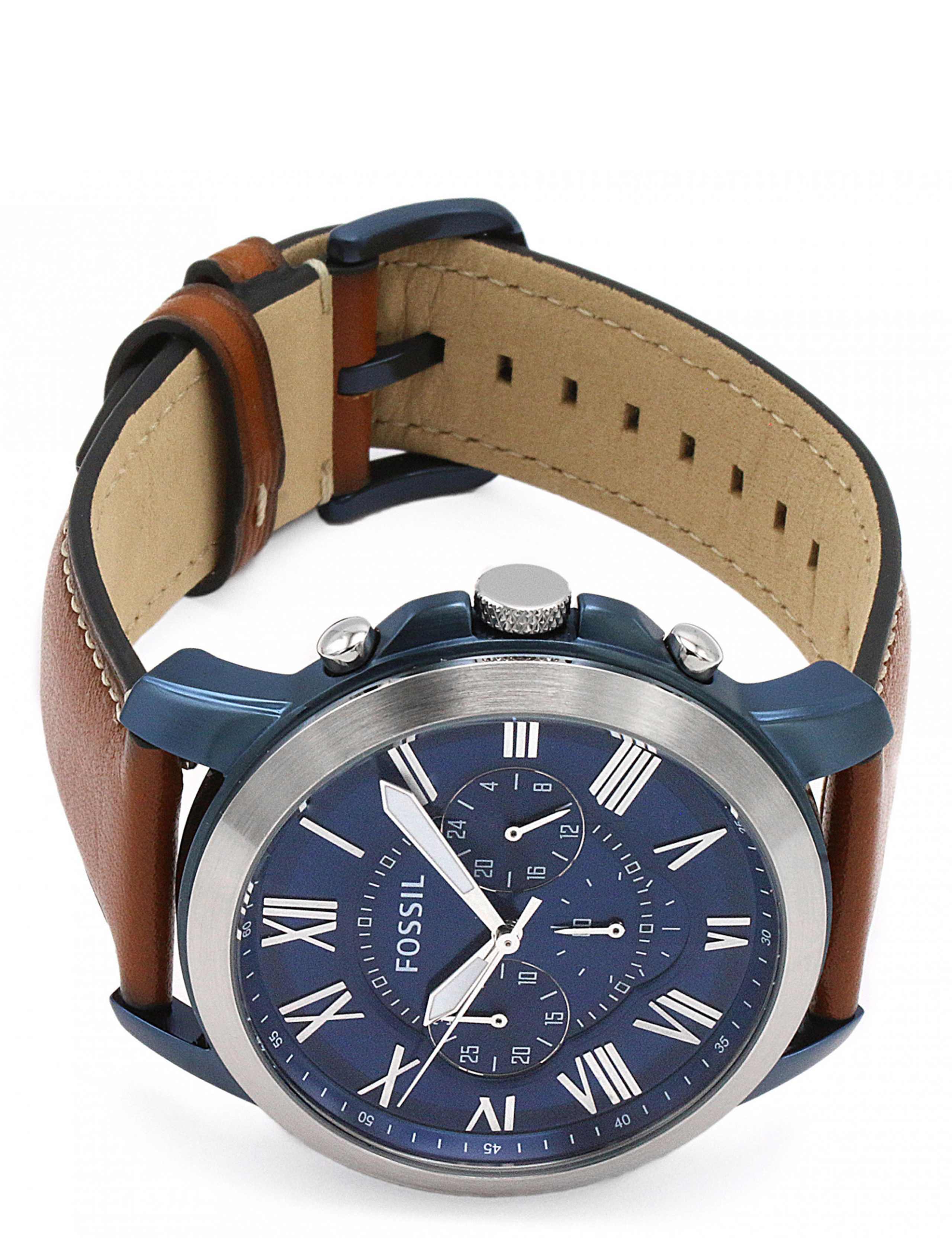 Fossil Grant Brown Leather Chronograph Quartz Watch 3 of 5