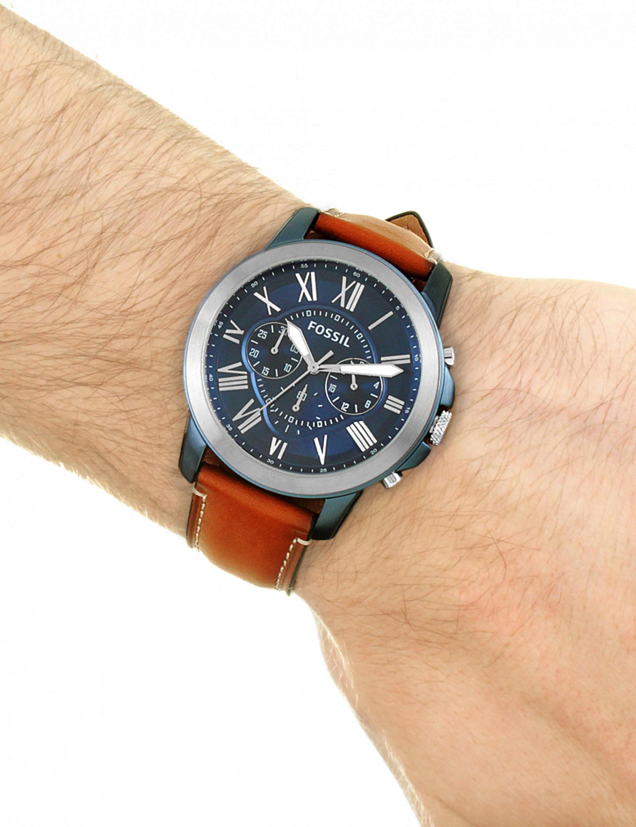 Fossil Grant Brown Leather Chronograph Quartz Watch 2 of 5