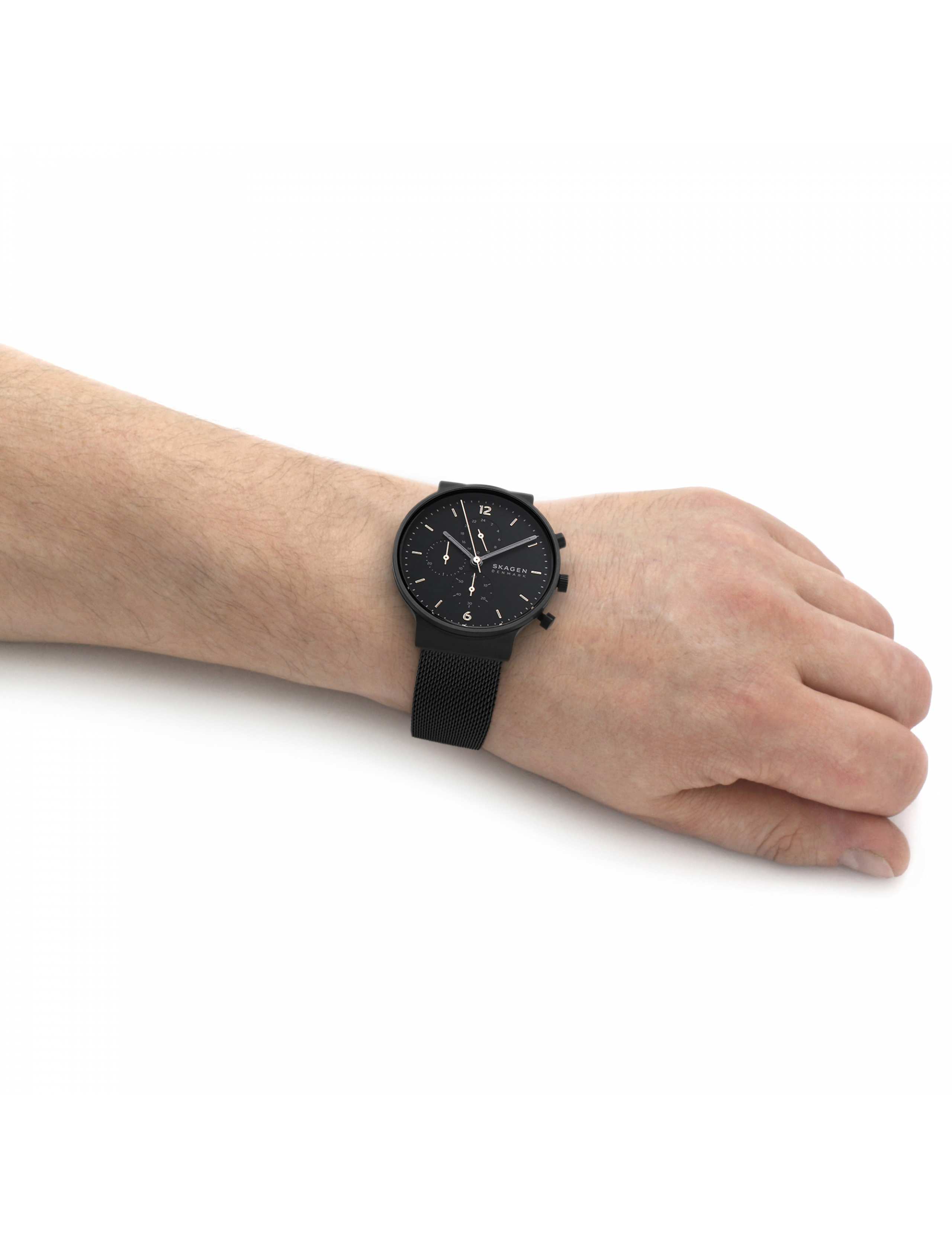 Skagen Anchor Chronograph Black Stainless Steel Watch 2 of 7