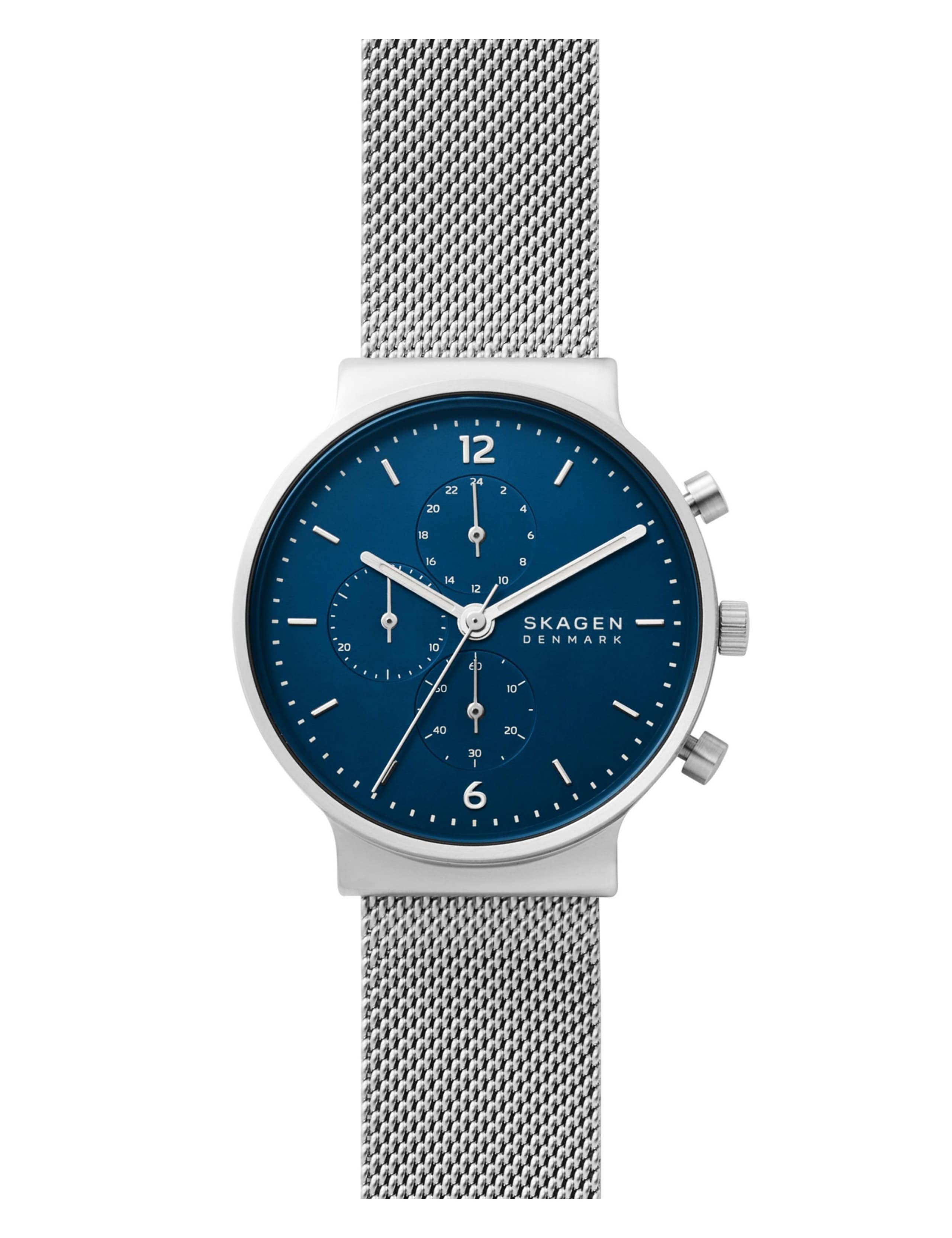 Skagen Anchor Chronograph Silver Stainless Steel Watch 1 of 7