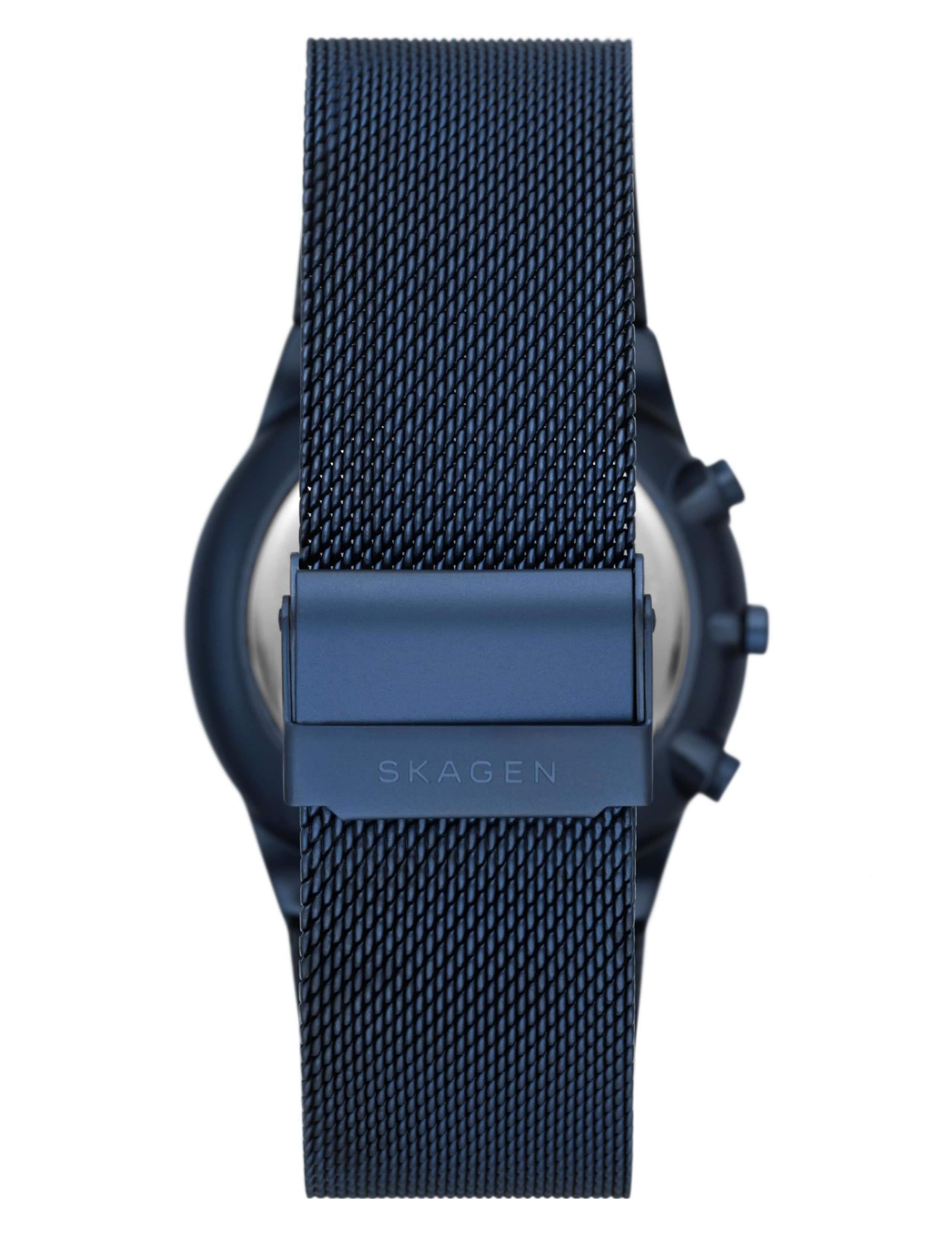 Skagen Stainless Steel Blue Chronograph Quartz Watch 4 of 7