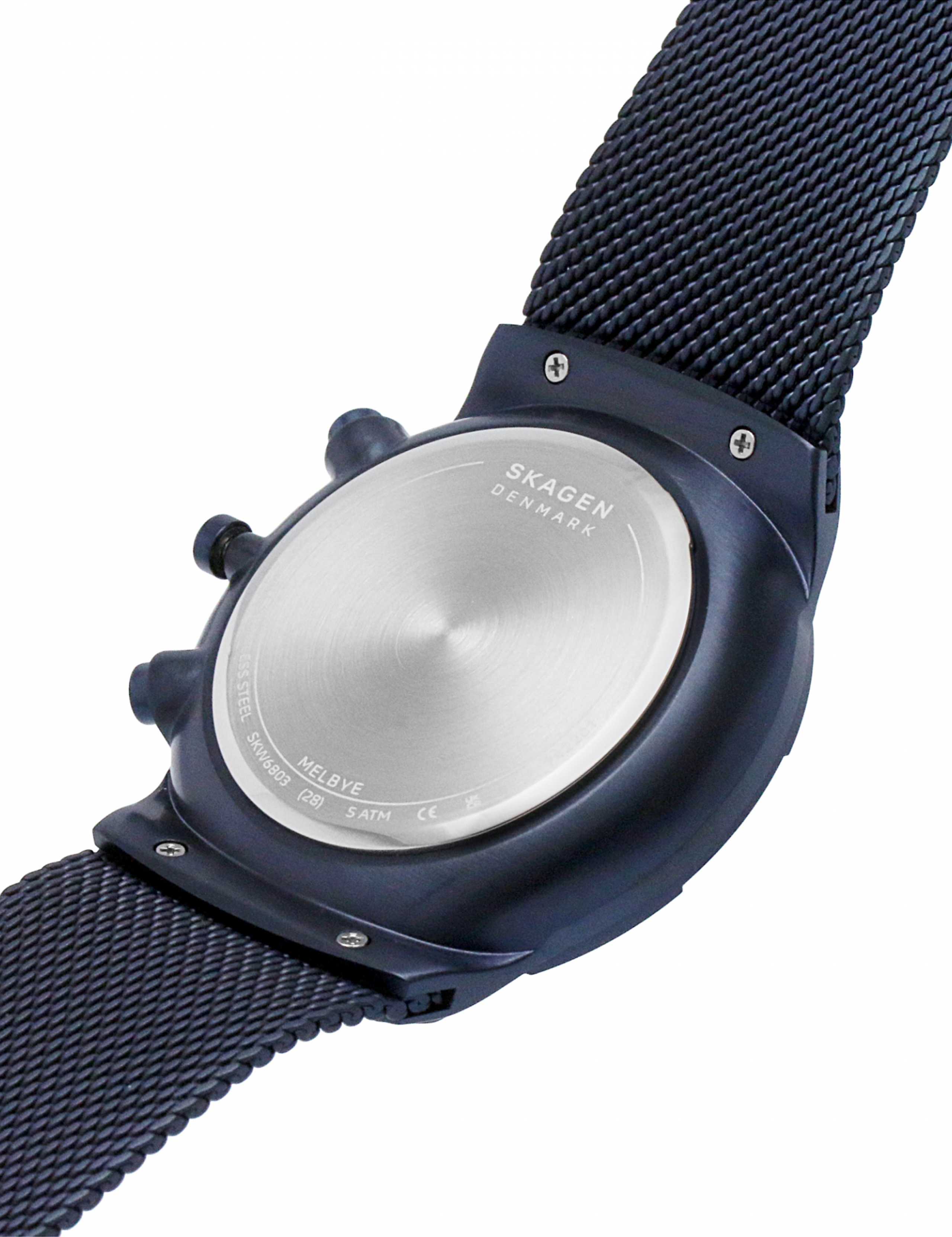 Skagen Stainless Steel Blue Chronograph Quartz Watch 6 of 7
