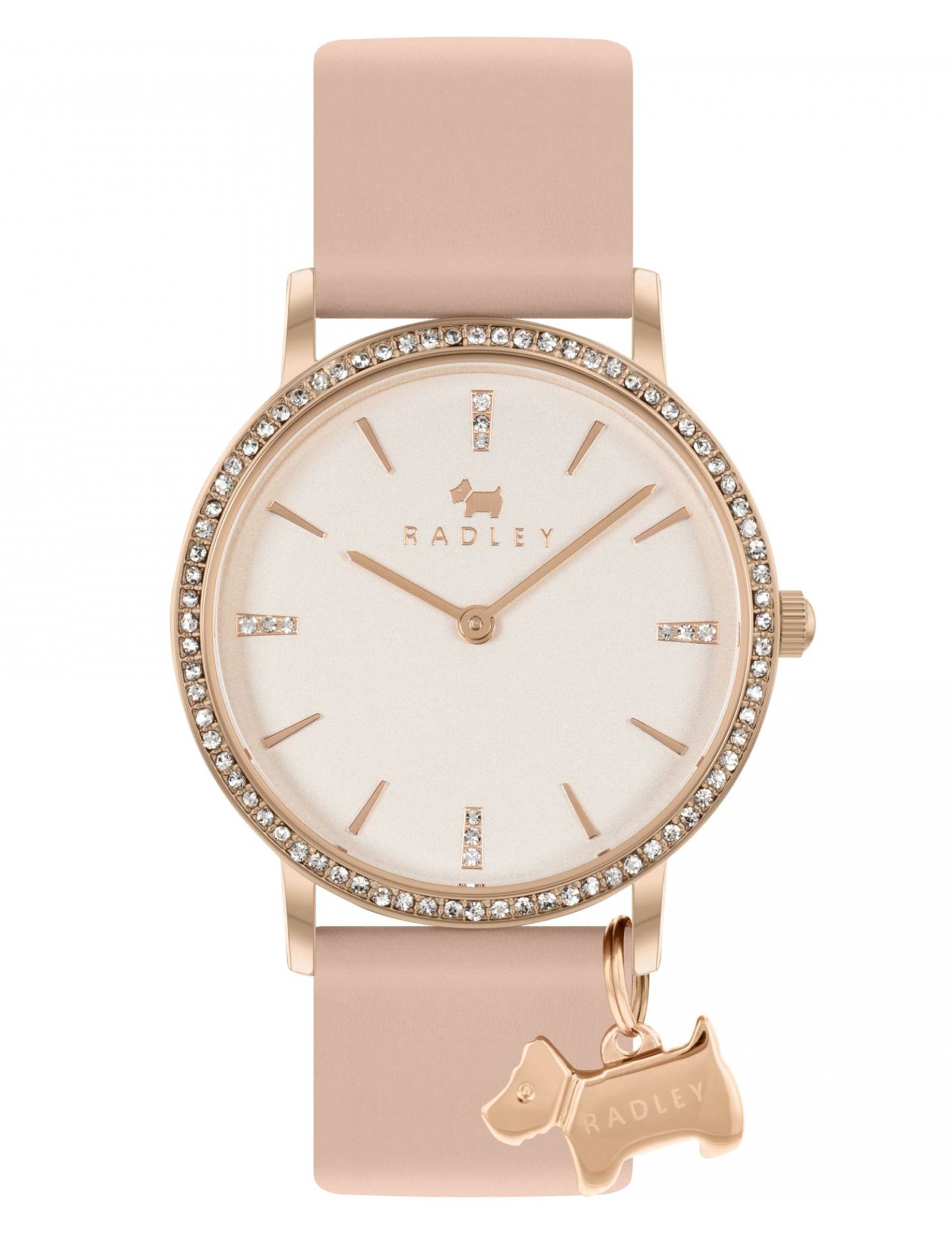 Radley Scottie Dog Charm Pink Leather Watch 1 of 8