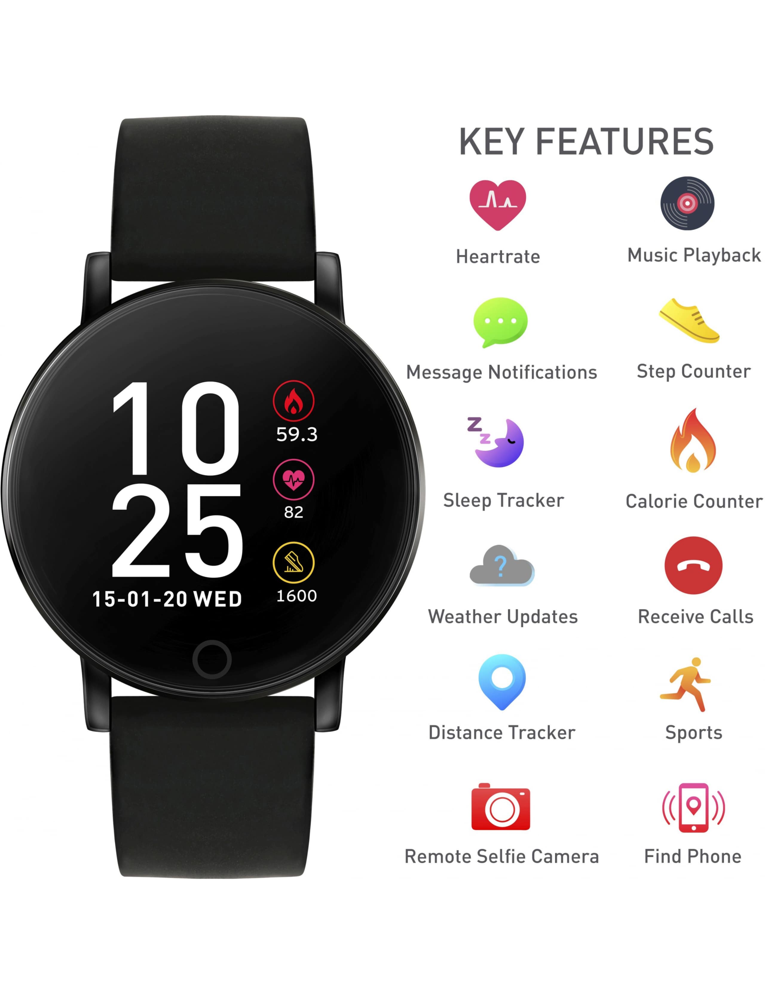 Reflex Active Black Smartwatch 2 of 3
