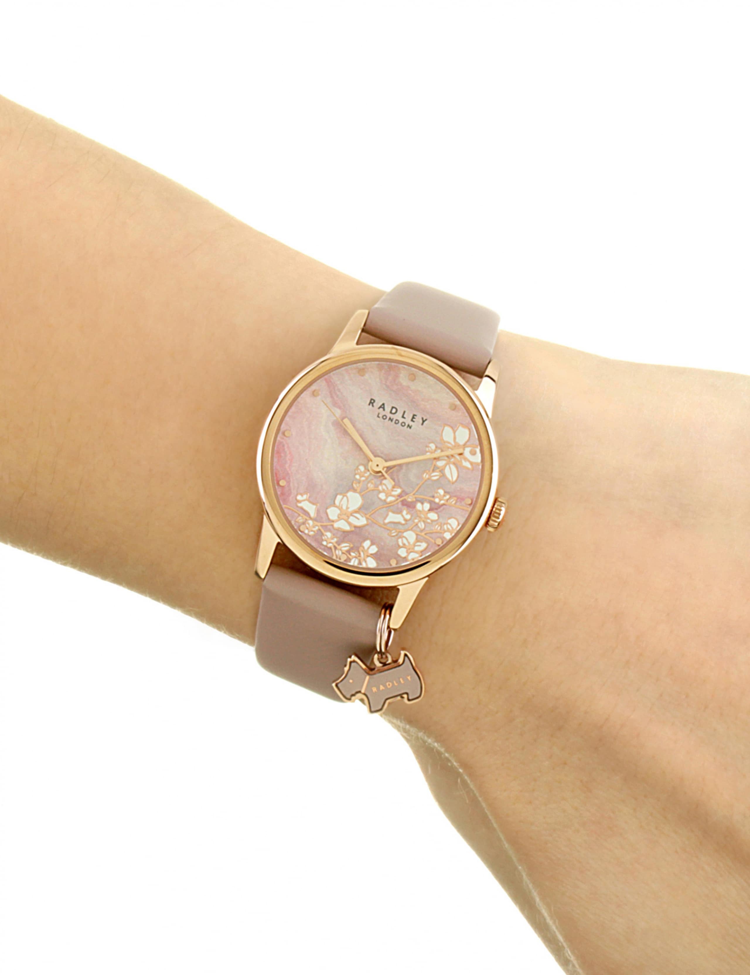 Dog Radley Floral Dial Watch Radley White Dial Dog Charm Strap