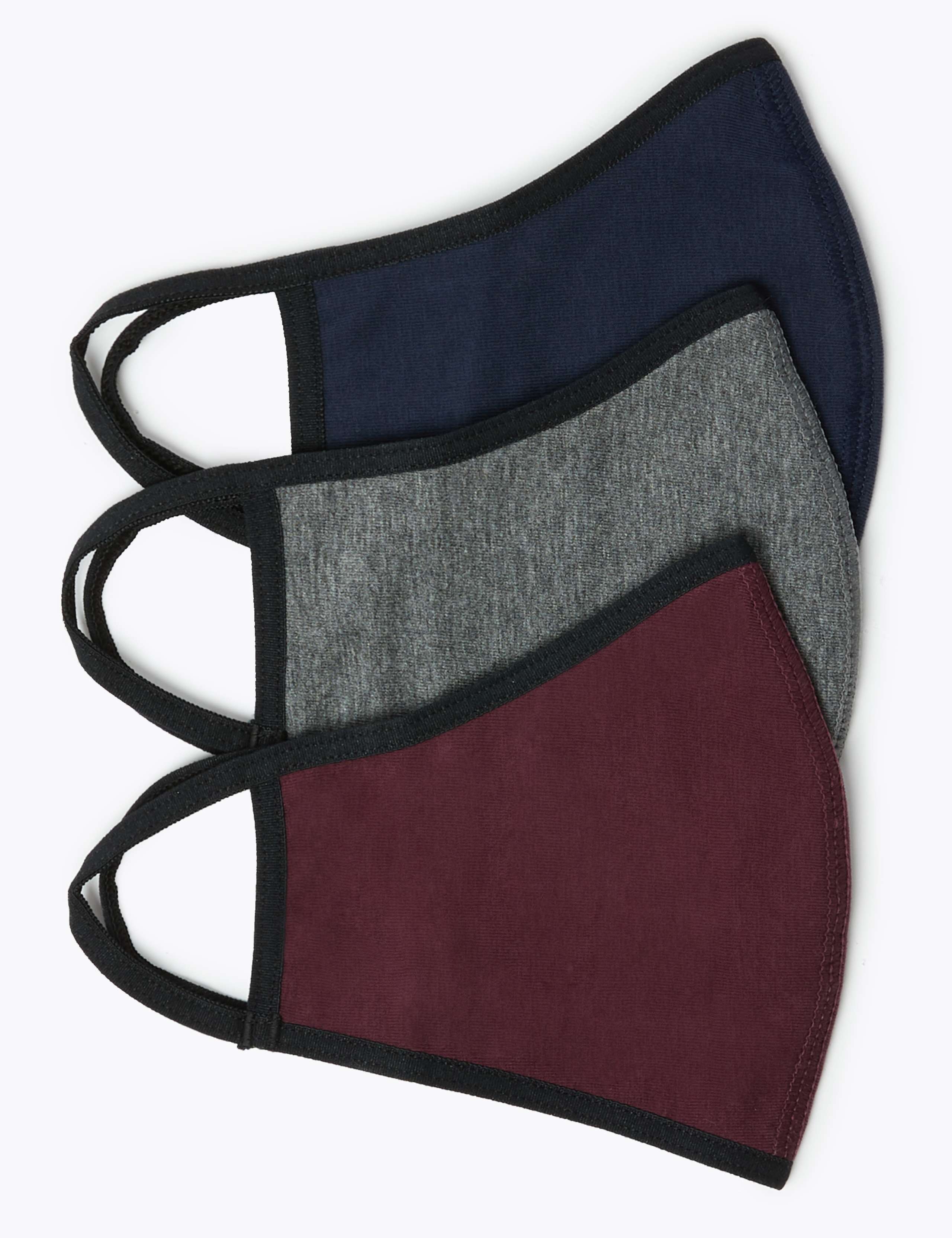 3 Pack Reusable Adult Jersey Face Coverings 1 of 4