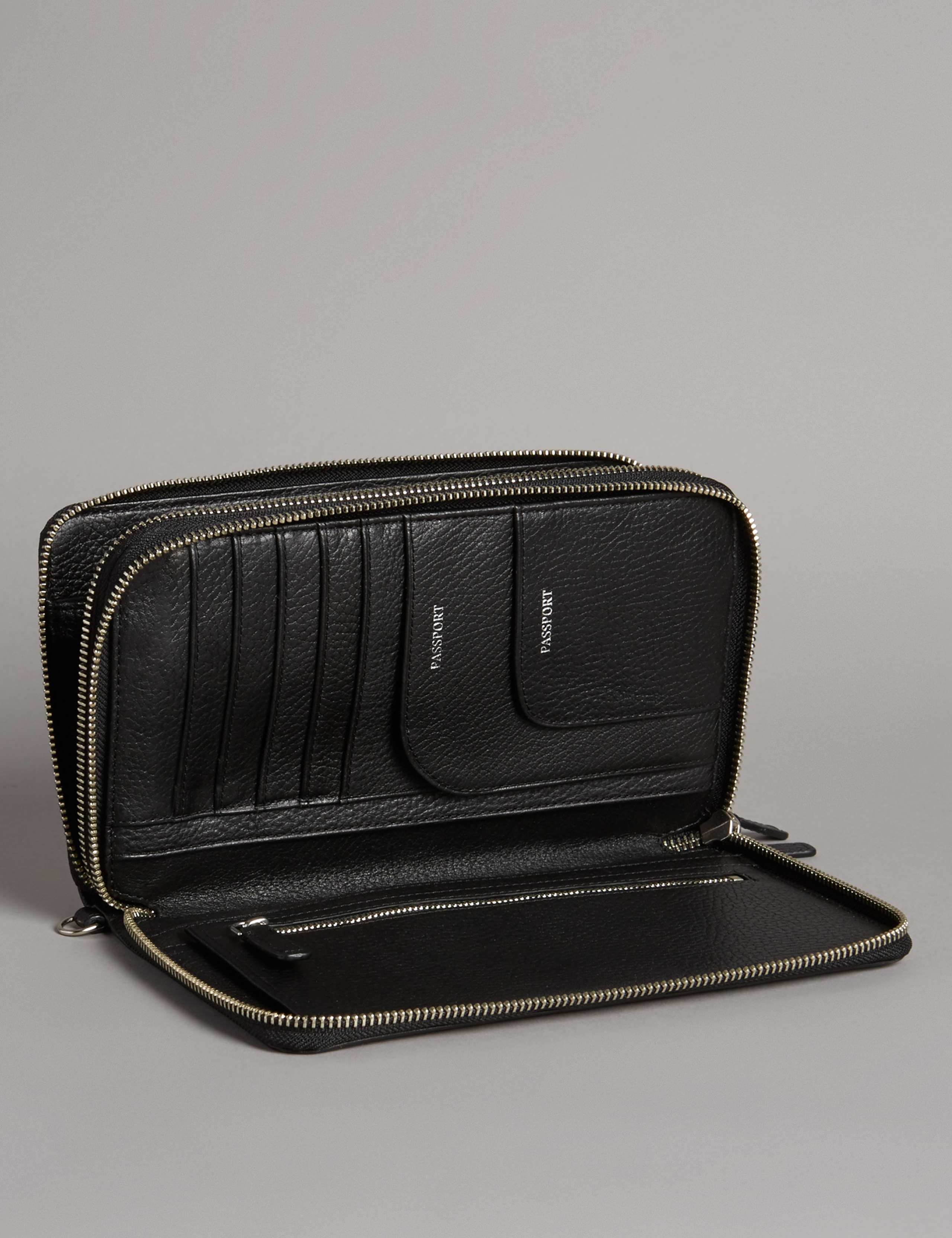 Luxury Leather Double Travel Wallet 1 of 5