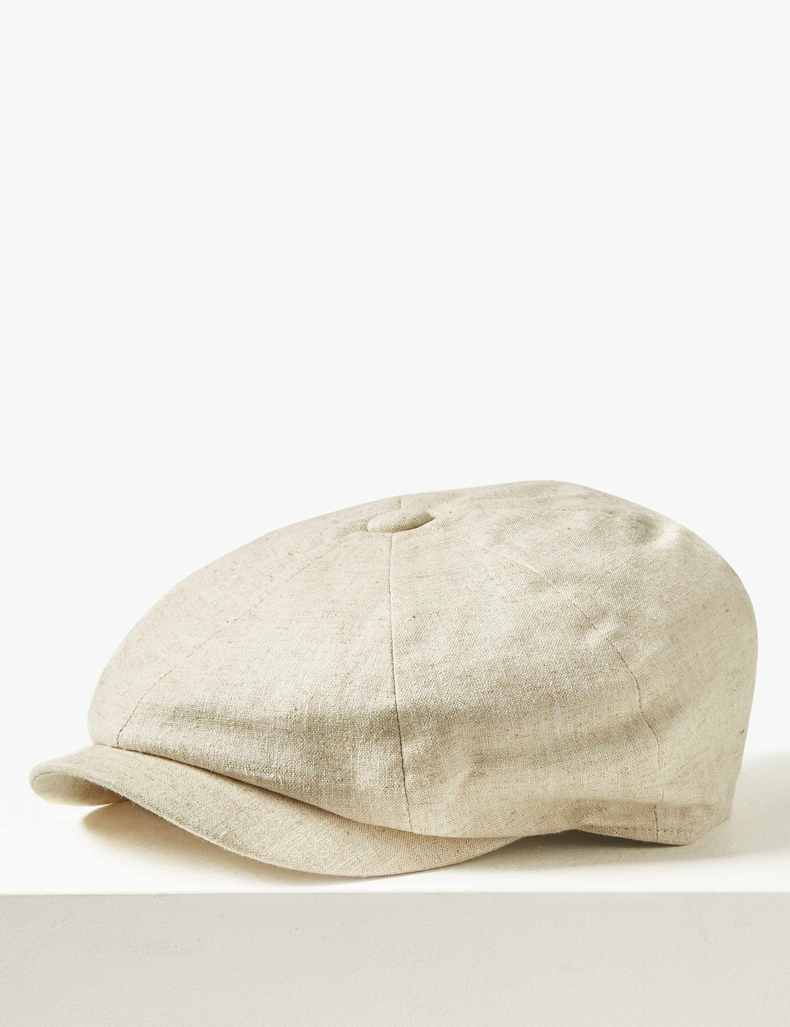 Linen Rich Textured Baker Boy Hat 1 of 3