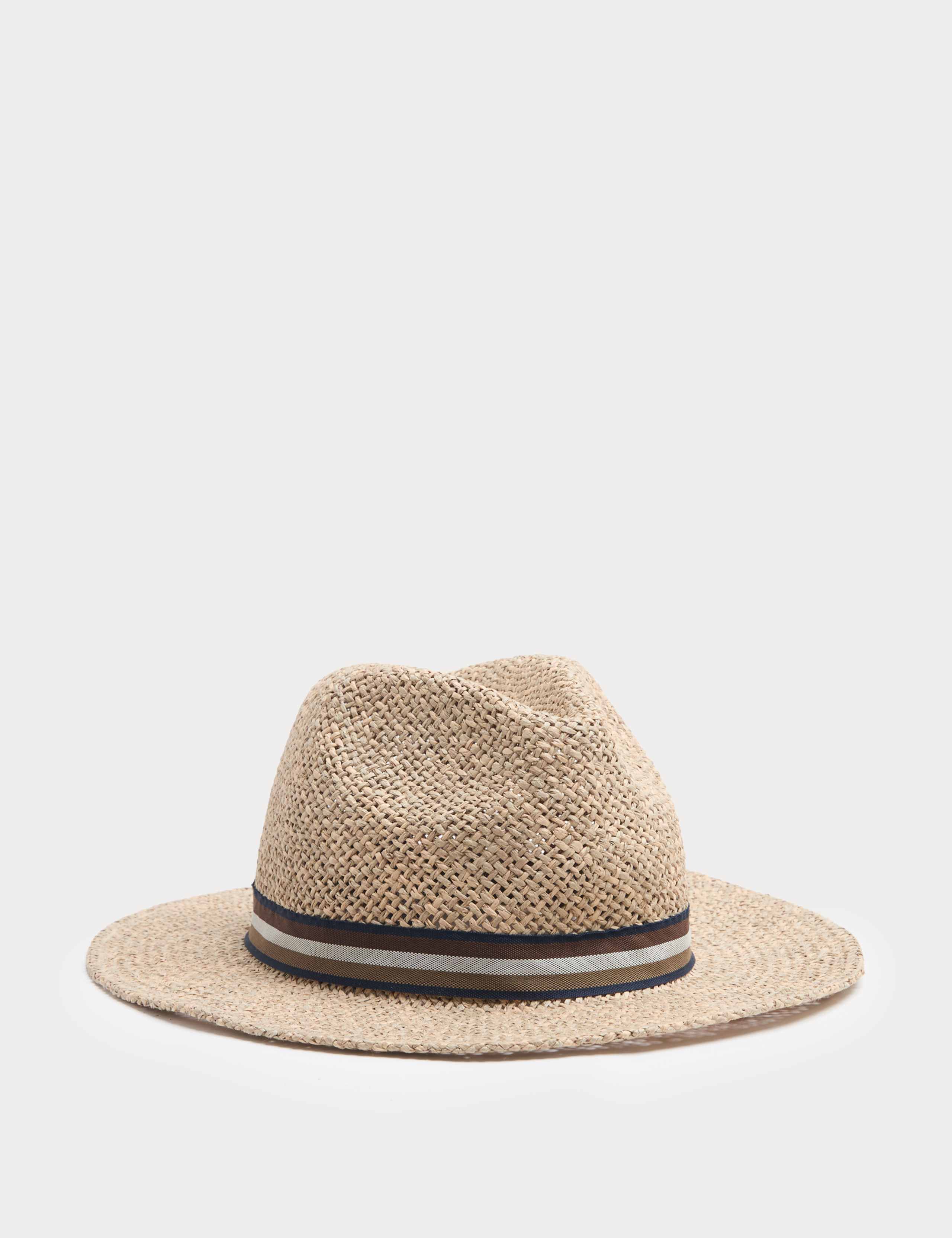 Striped Band Broad Brim Hat 1 of 2