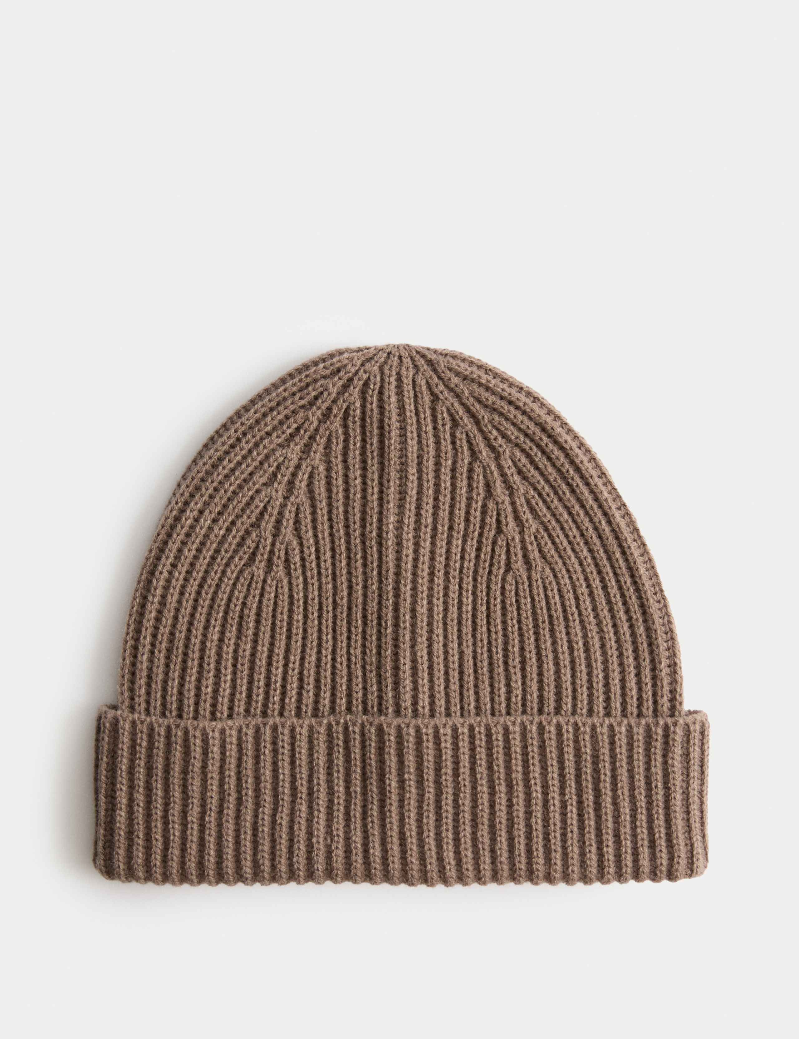 Ribbed Knitted Beanie Hat 1 of 2