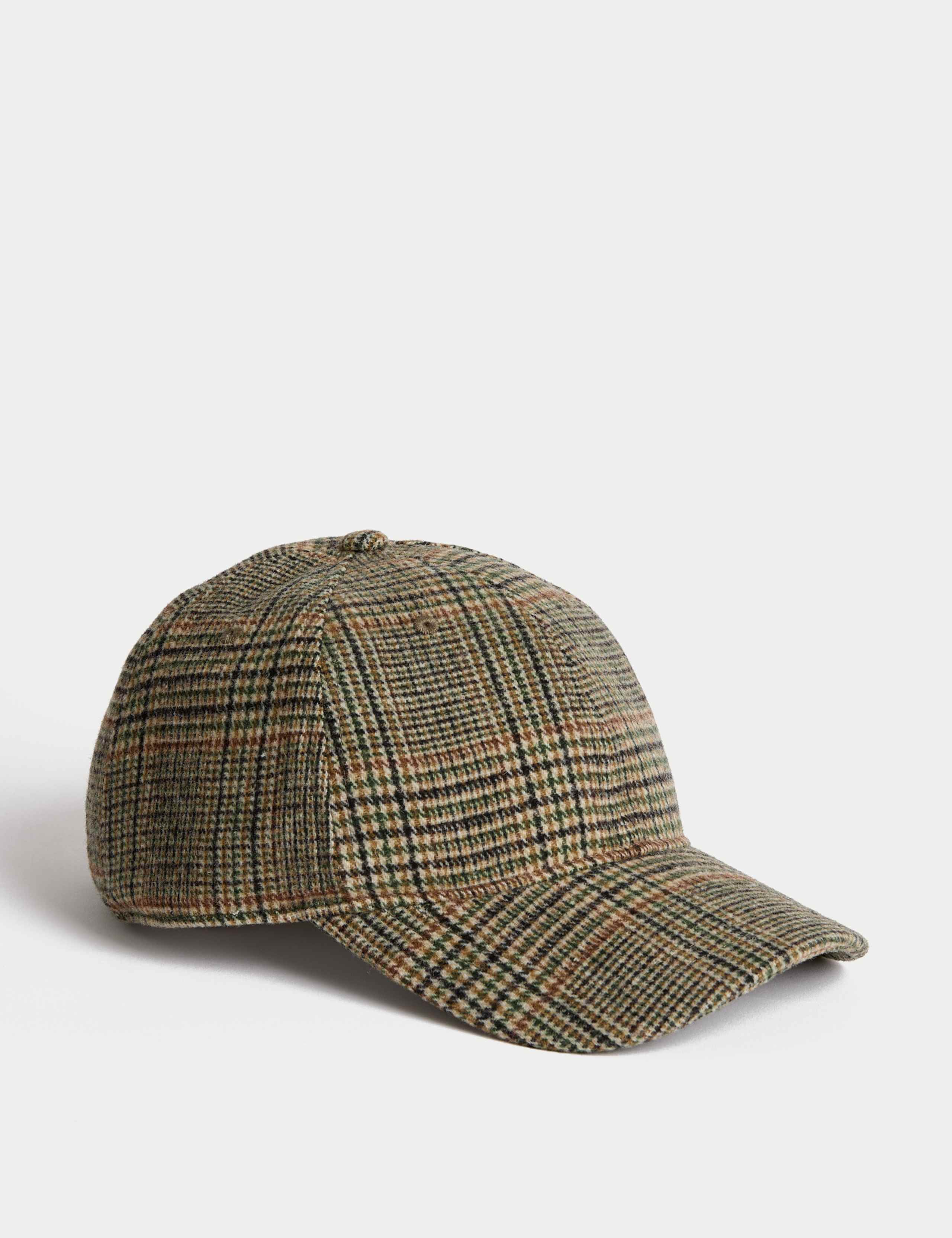 Wool Blend Checked Baseball Cap 1 of 1