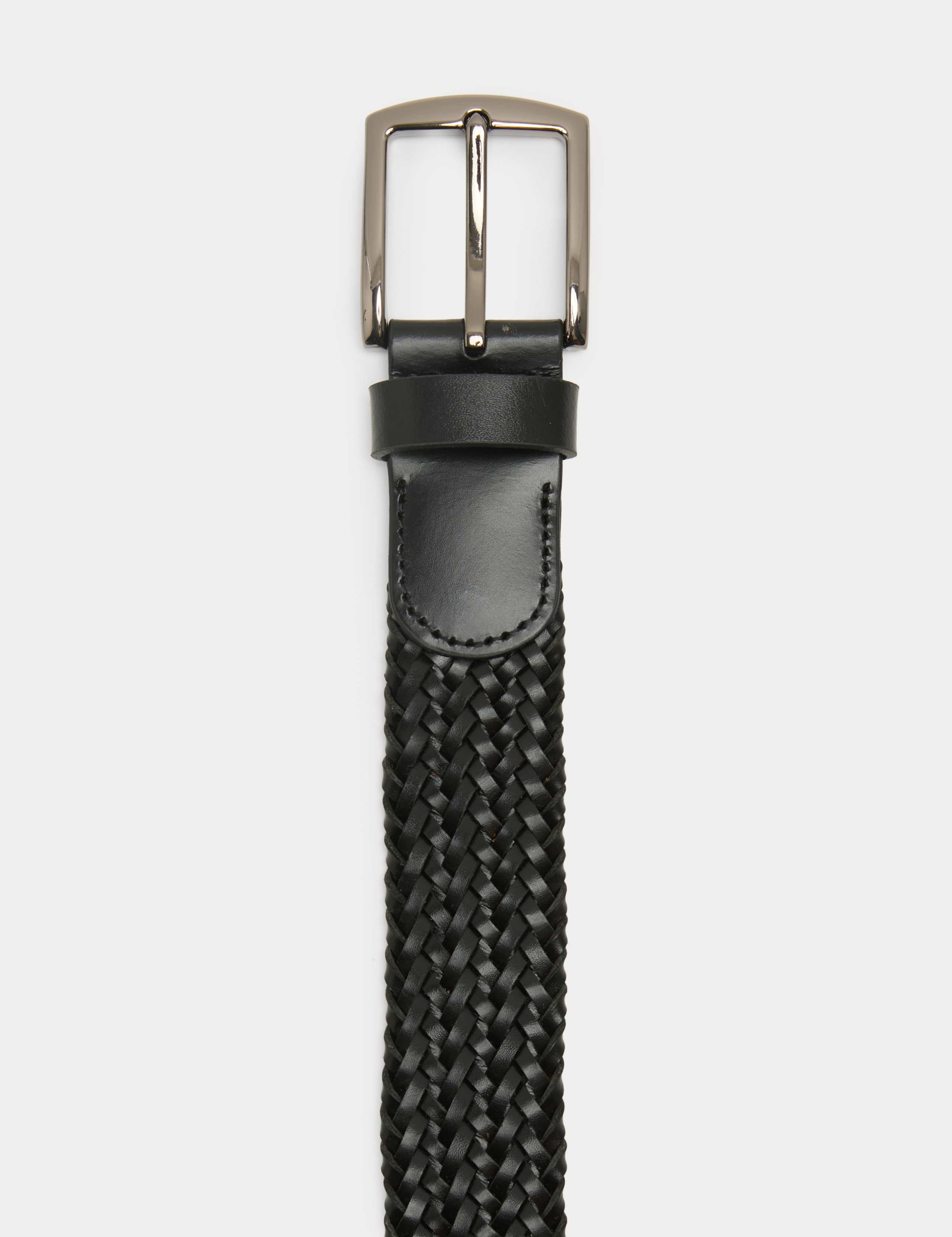 Stretch Leather Plaited Belt 2 of 2
