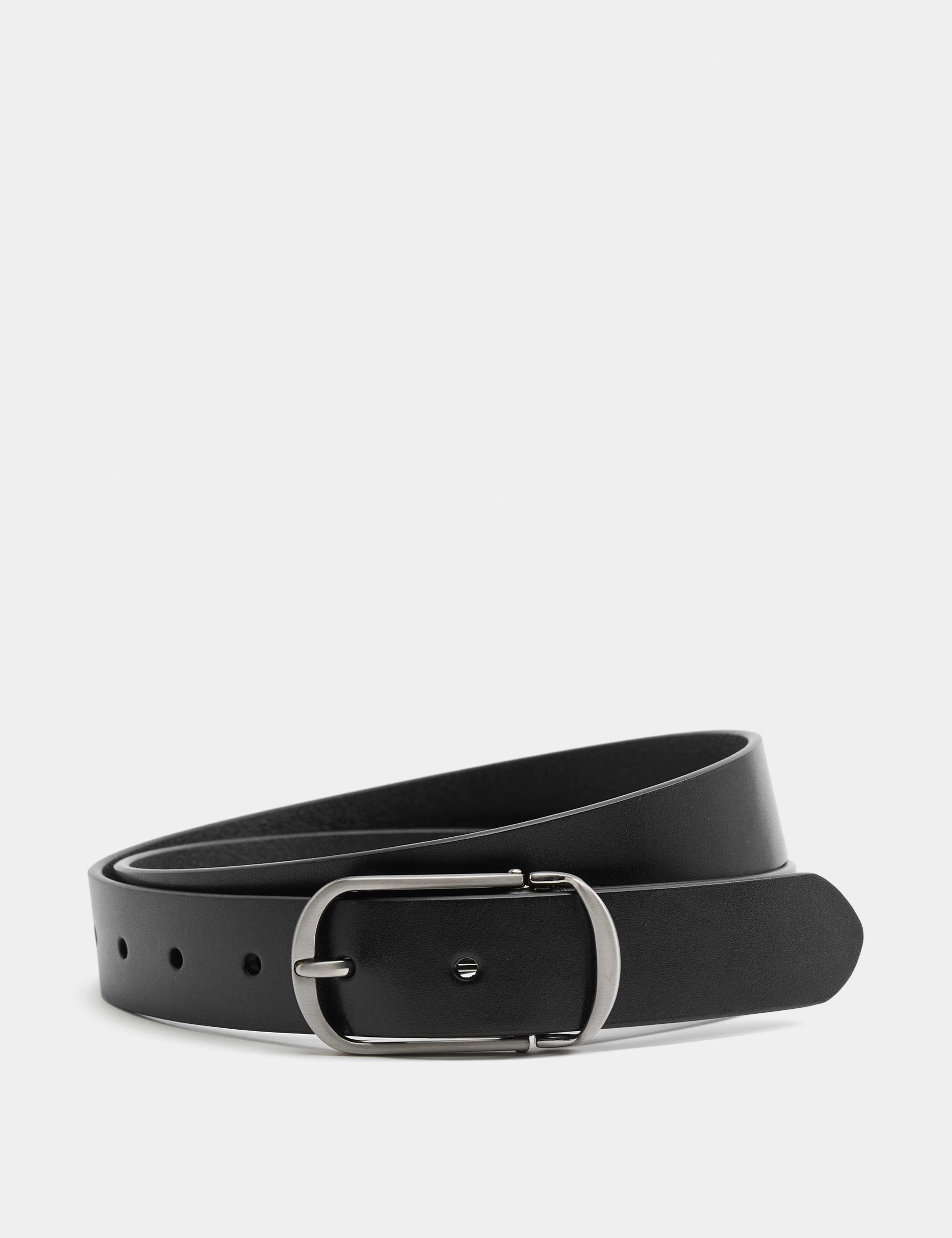 Leather Fine Metal Keeper Belt 1 of 2