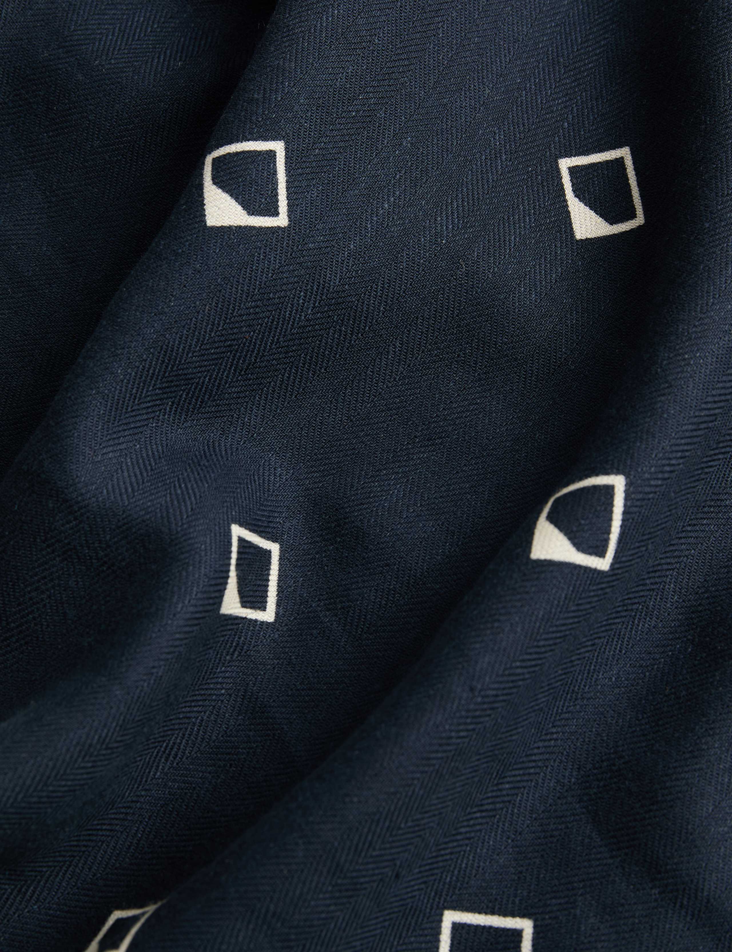 Linen Blend Geometric Print Bandana Scarf 3 of 3