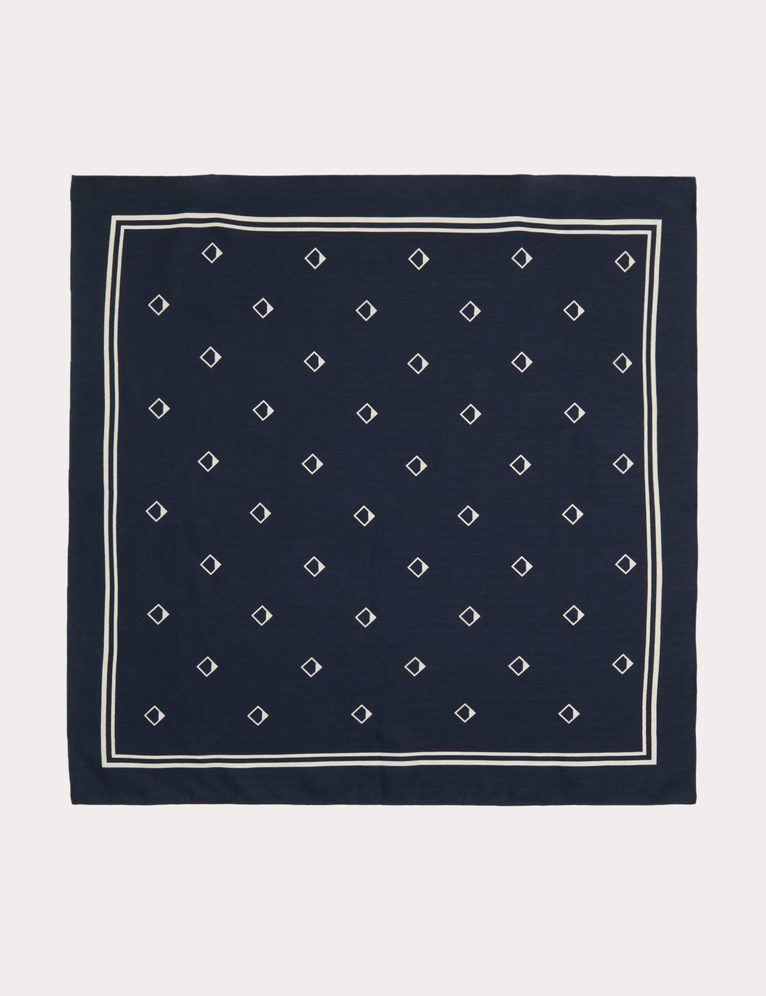 Linen Blend Geometric Print Bandana Scarf 1 of 3