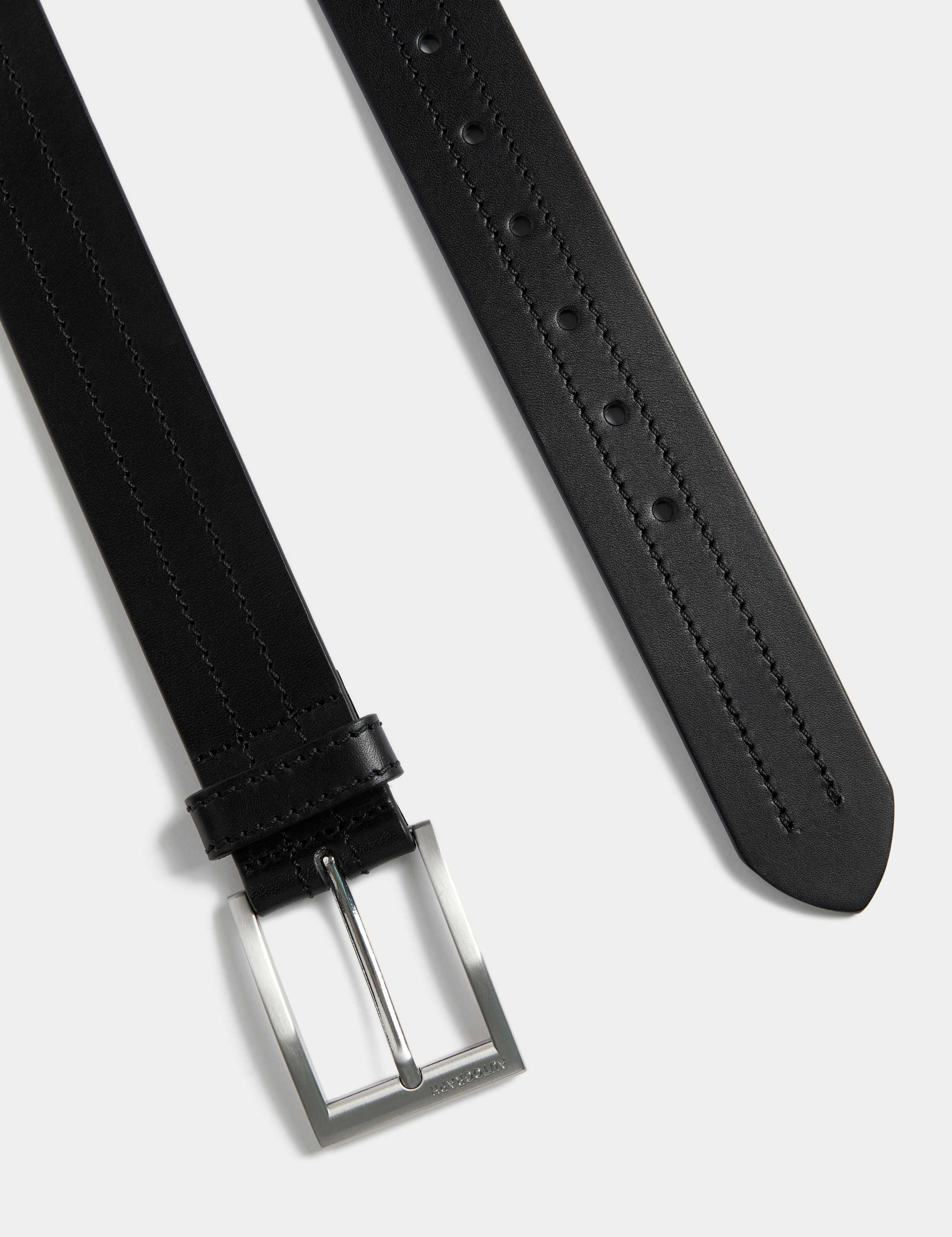Italian Leather Rectangular Buckle Belt 2 of 2