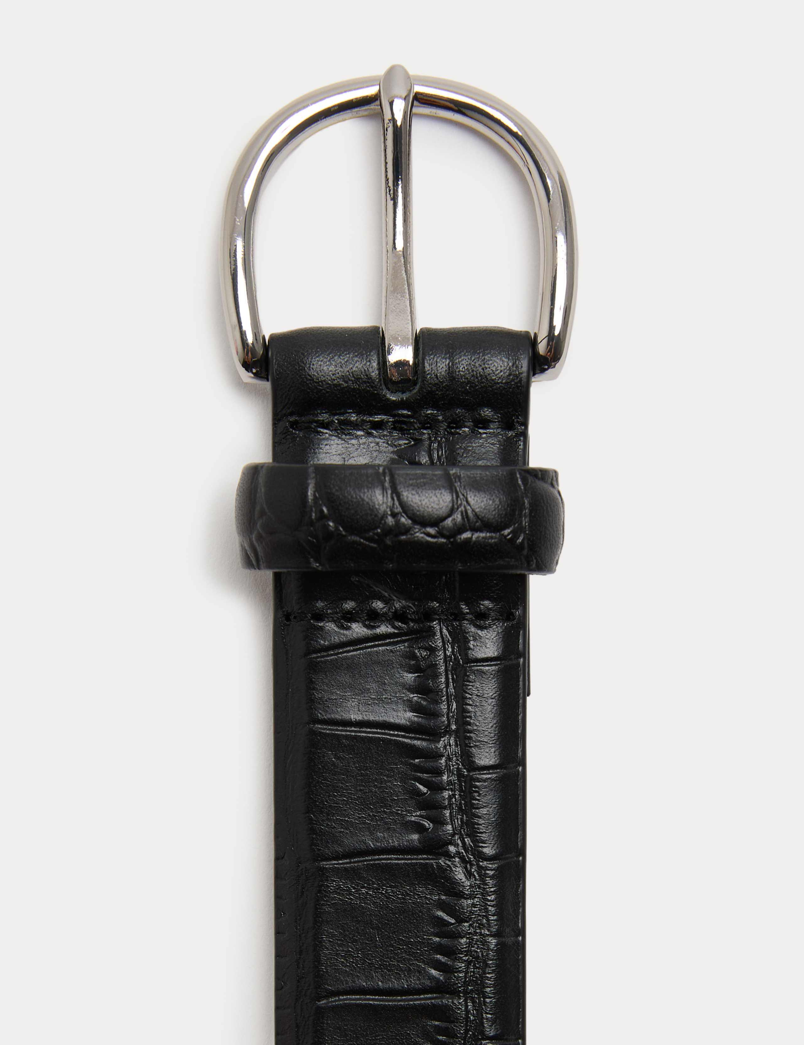 Leather Croc Texture New Buckle Belt 2 of 2
