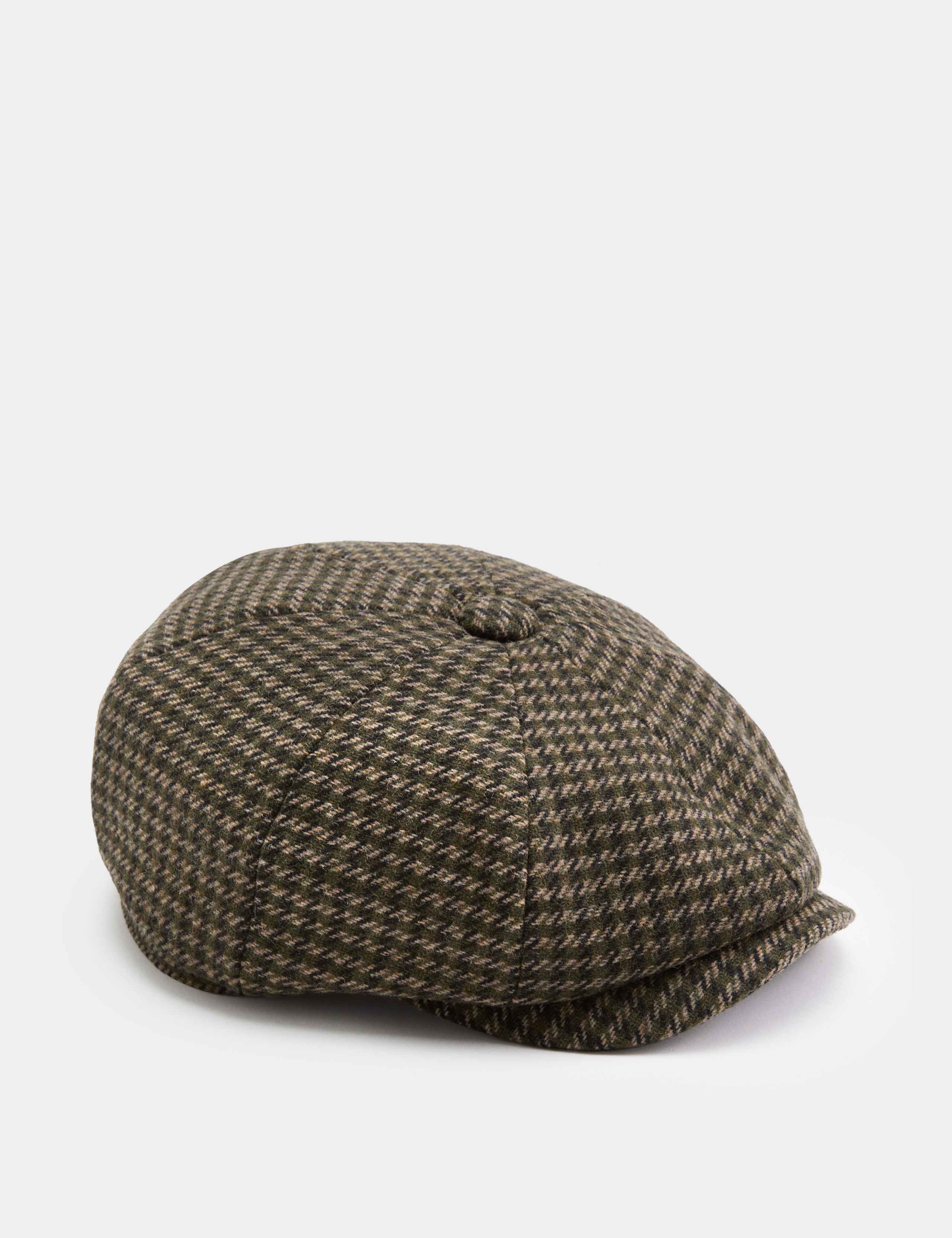 Pure Wool Dogstooth Baker Boy Hat 1 of 1