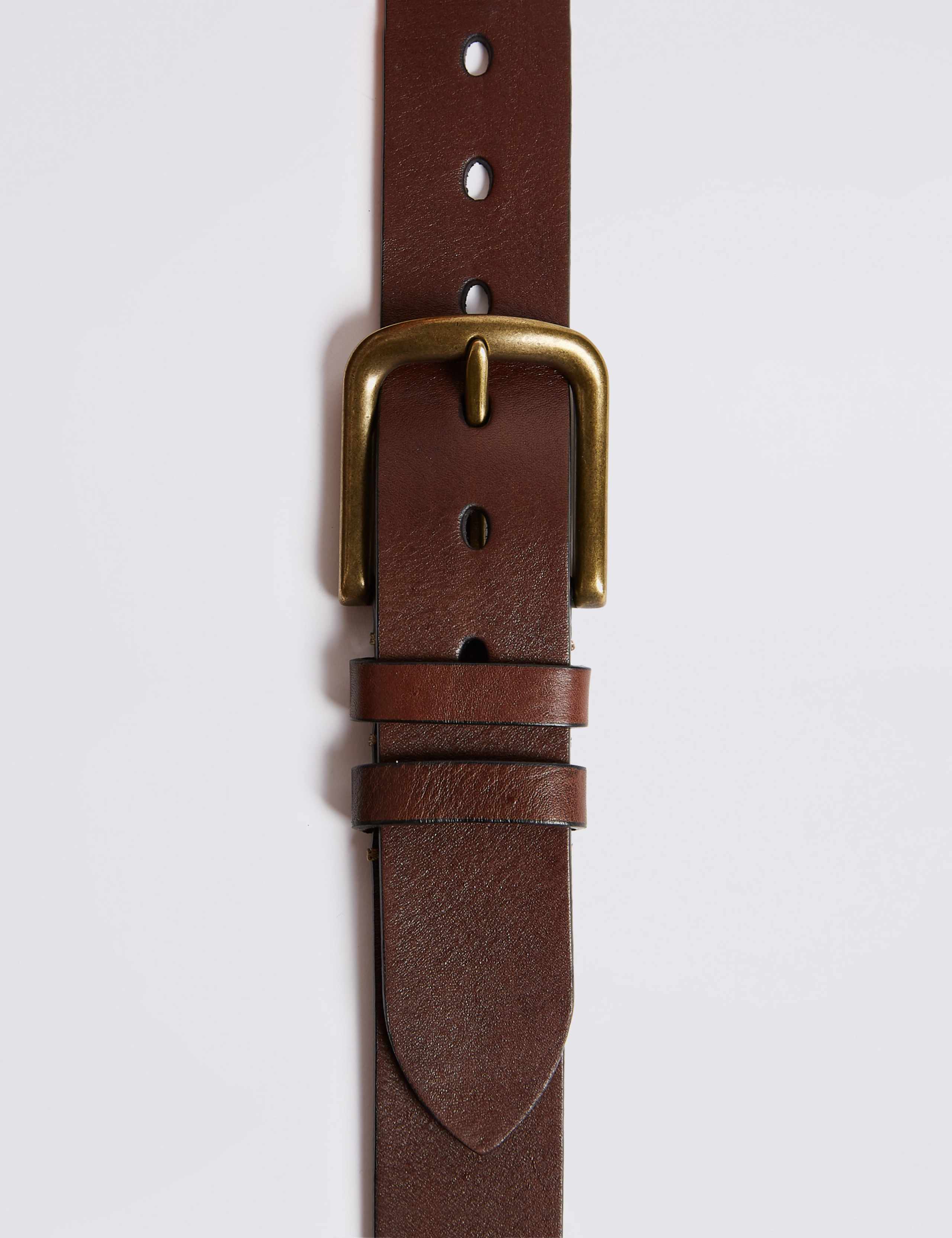Leather Rectangular Buckle Denim Belt 3 of 4
