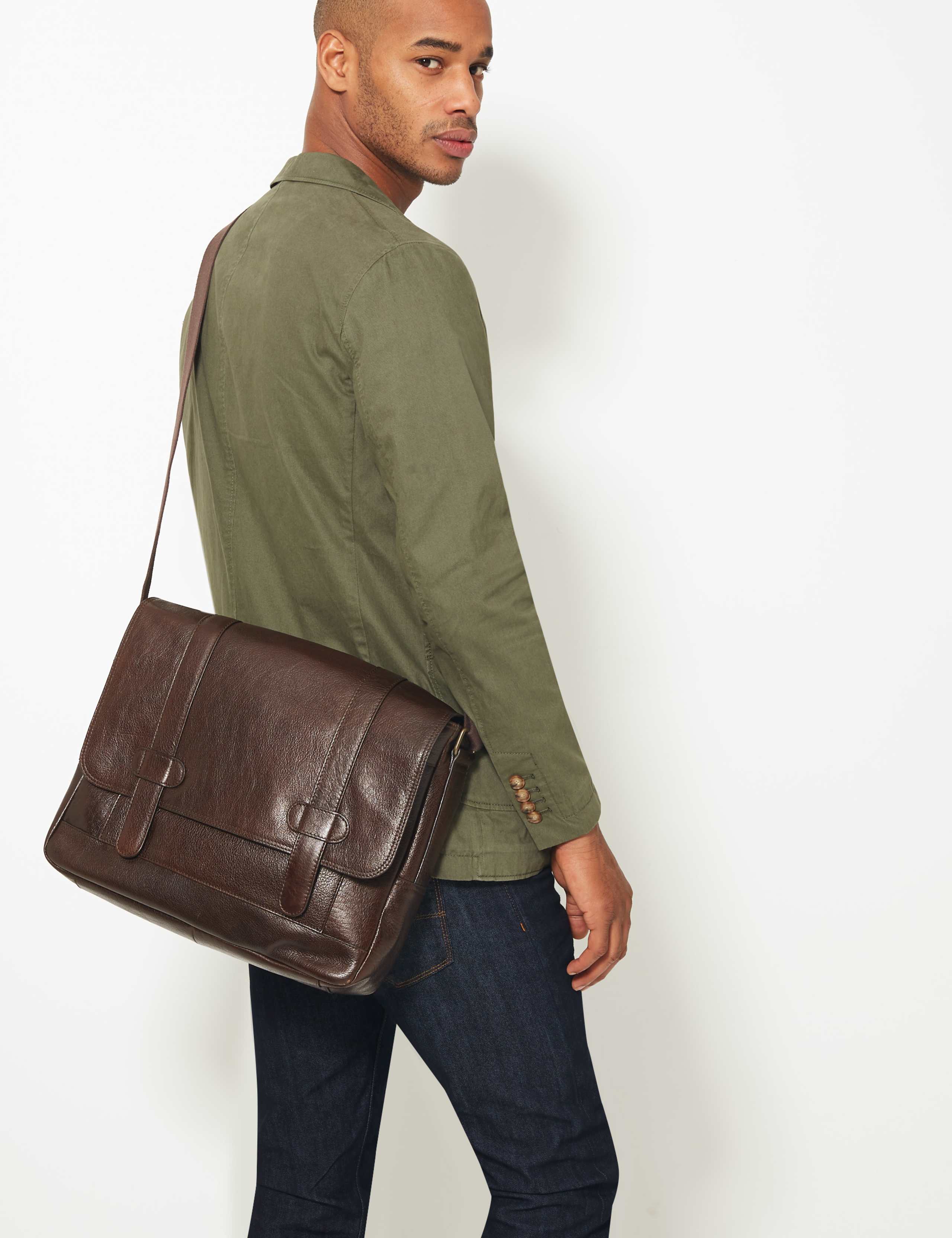 Casual Leather Messenger 1 of 6