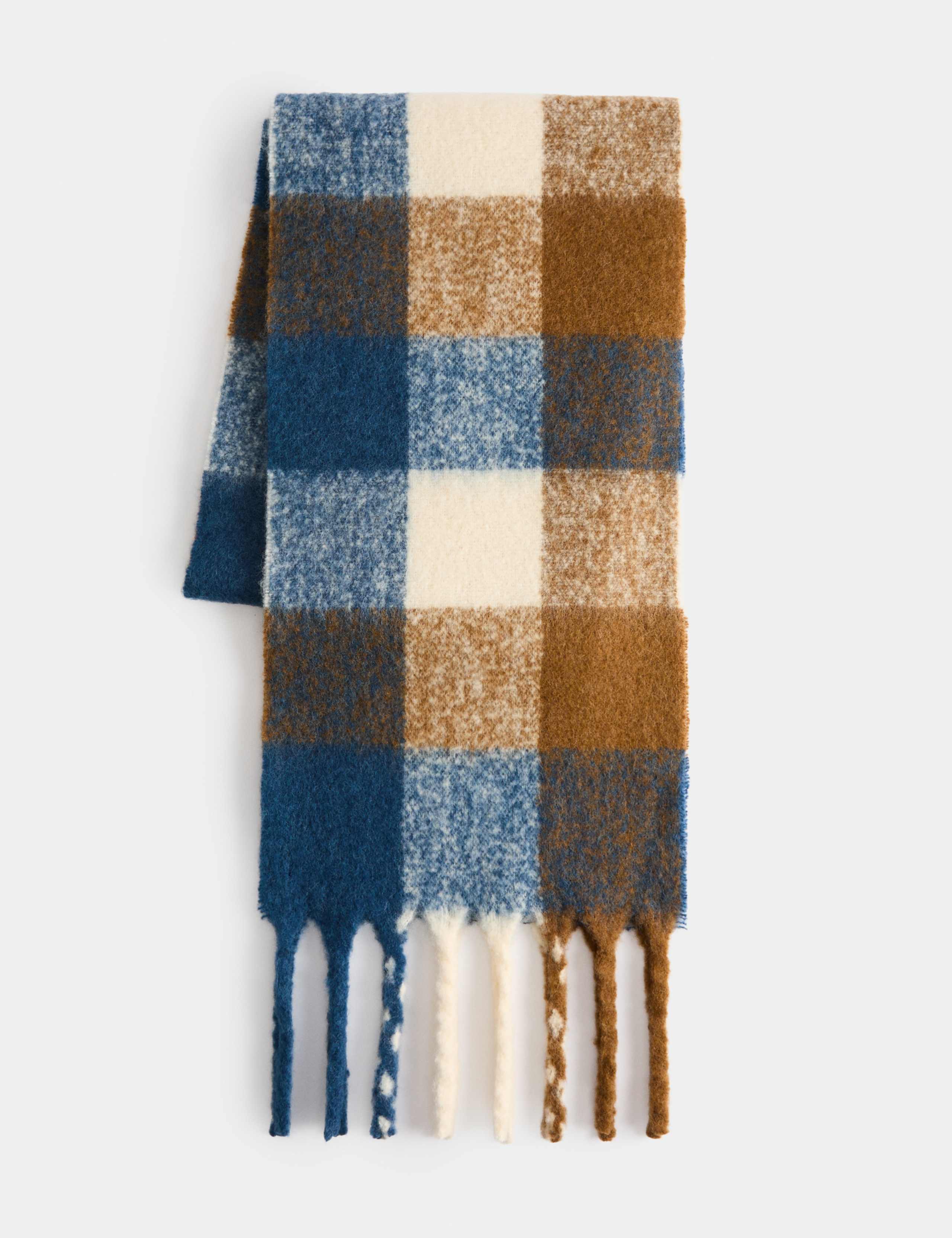 Wool Blend Checked Chunky Scarf 1 of 2
