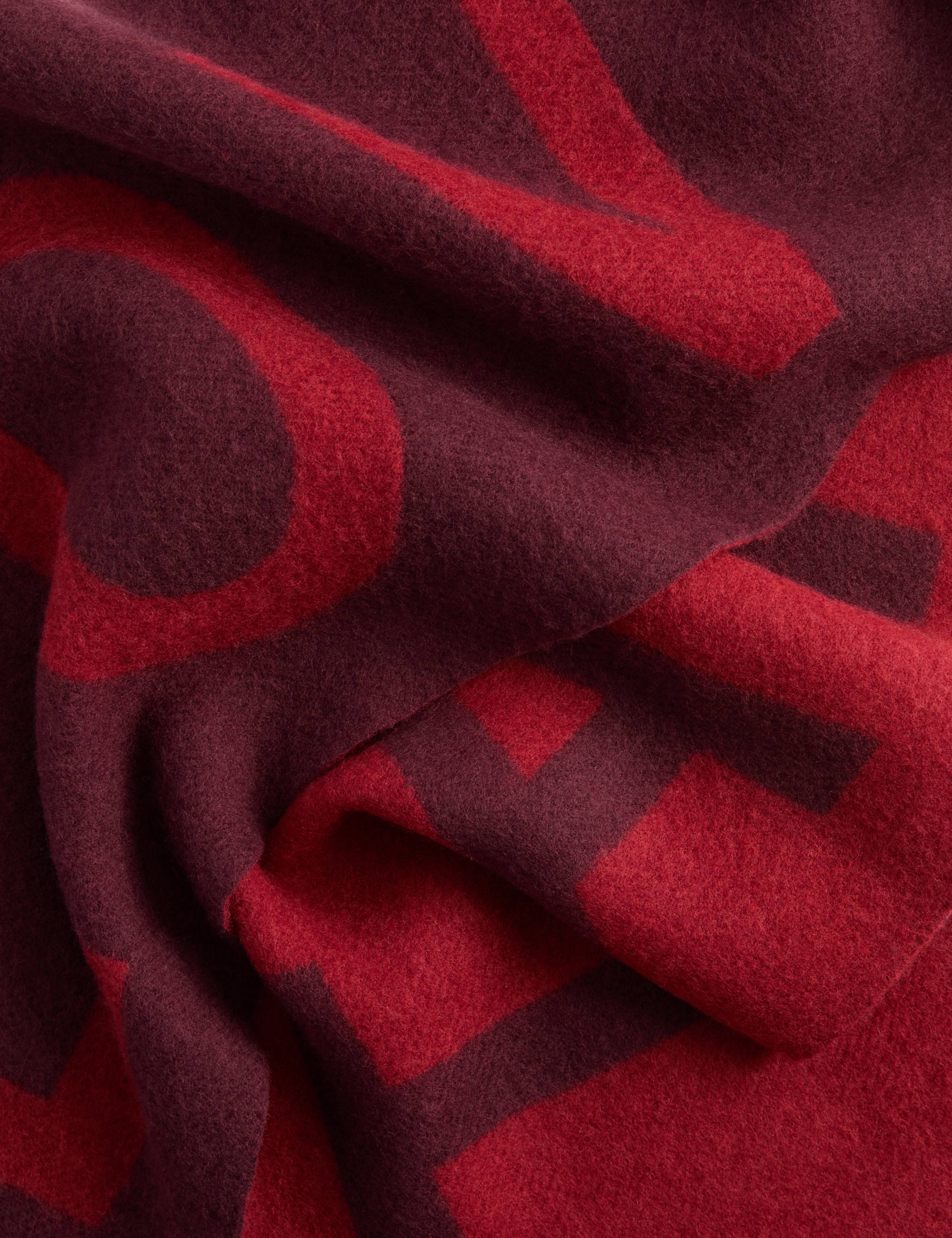 Wool Blend Slogan Oversized Scarf 2 of 5
