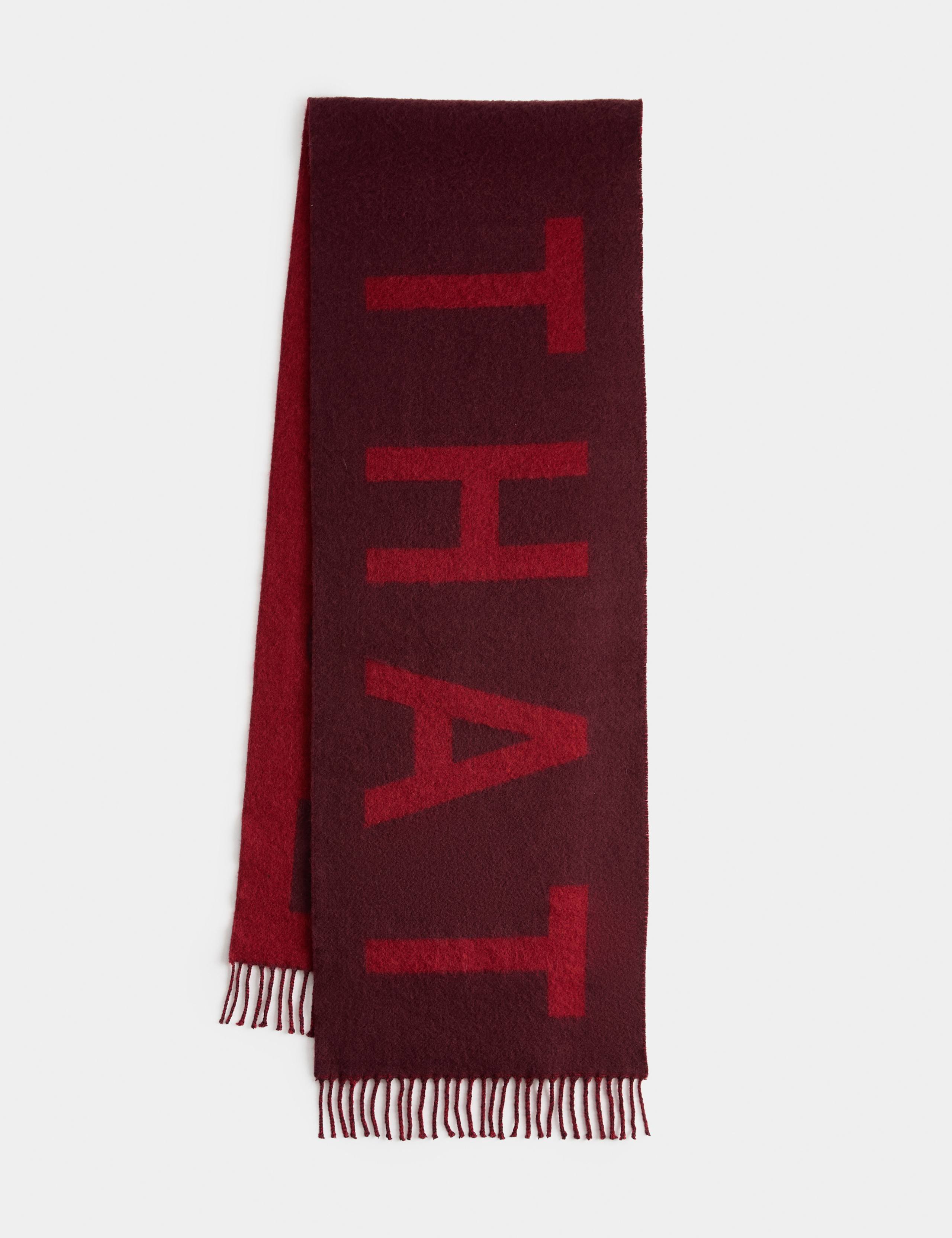 Wool Blend Slogan Oversized Scarf 4 of 5