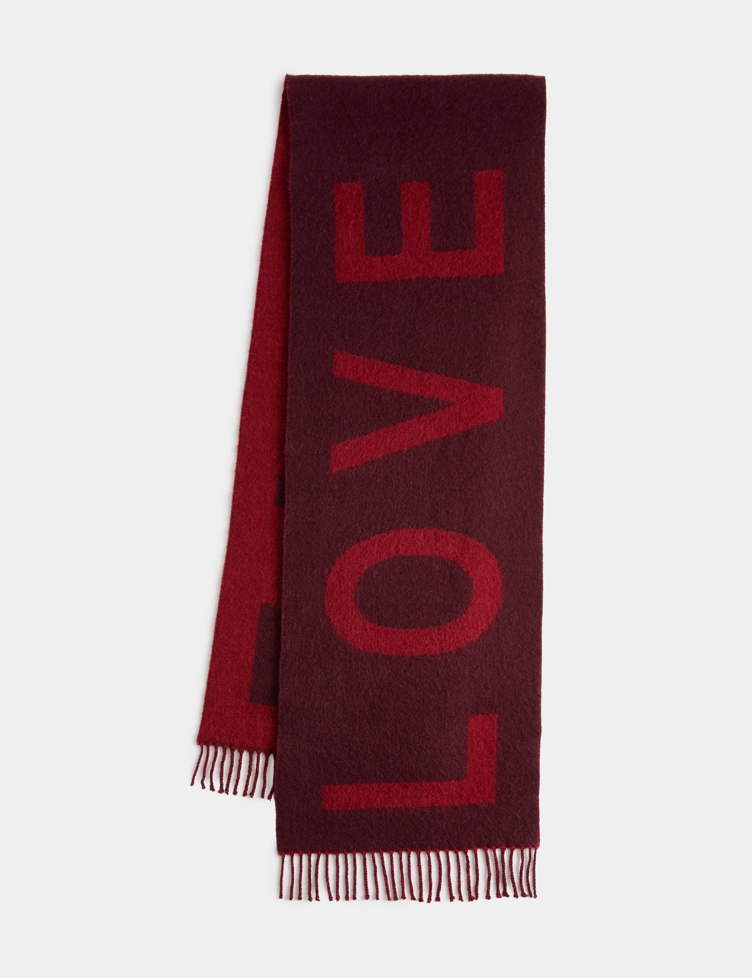 Wool Blend Slogan Oversized Scarf 1 of 5