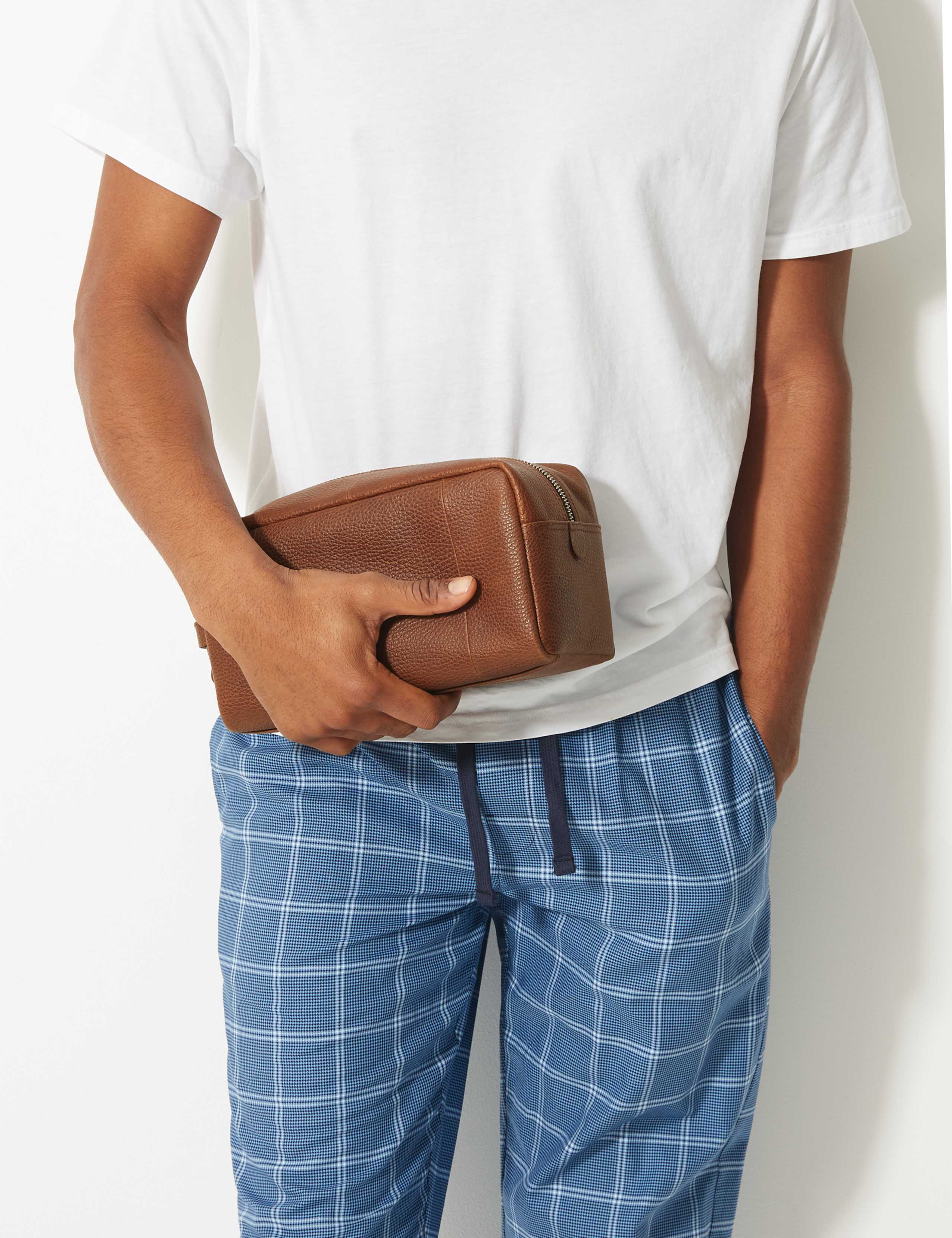 Pebble Grain Leather Washbag 1 of 6