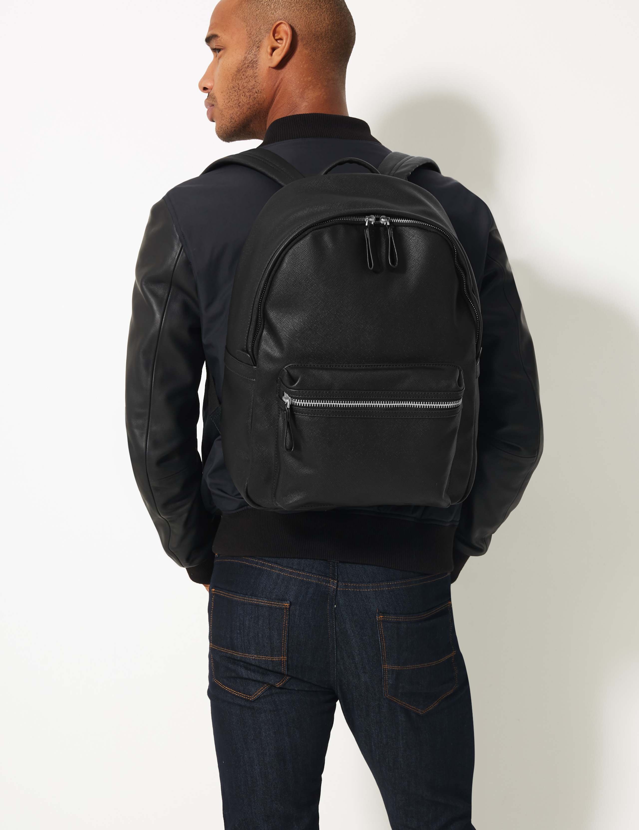 Textured Saffiano Backpack 1 of 6