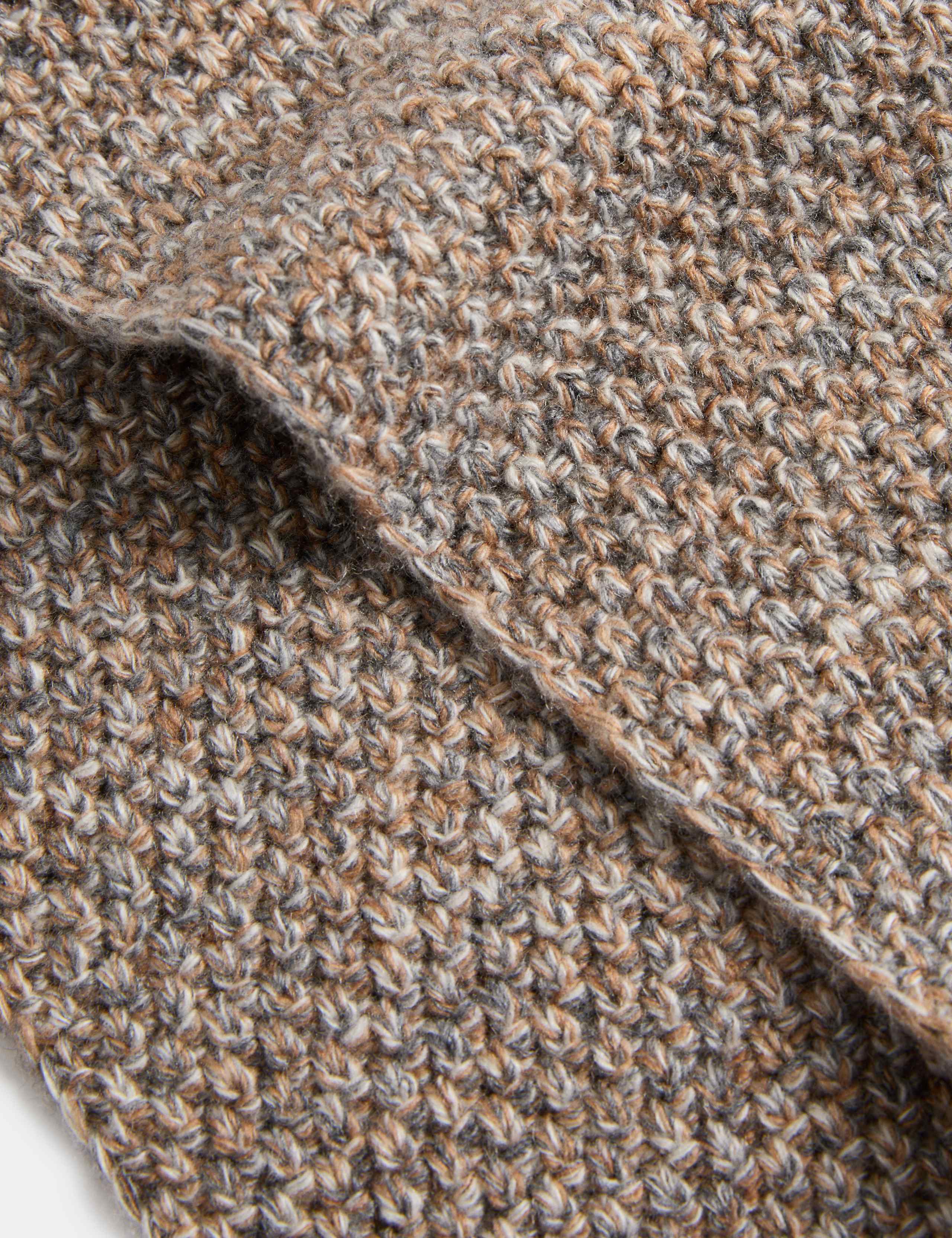 Chunky Knitted Scarf with Wool 2 of 2