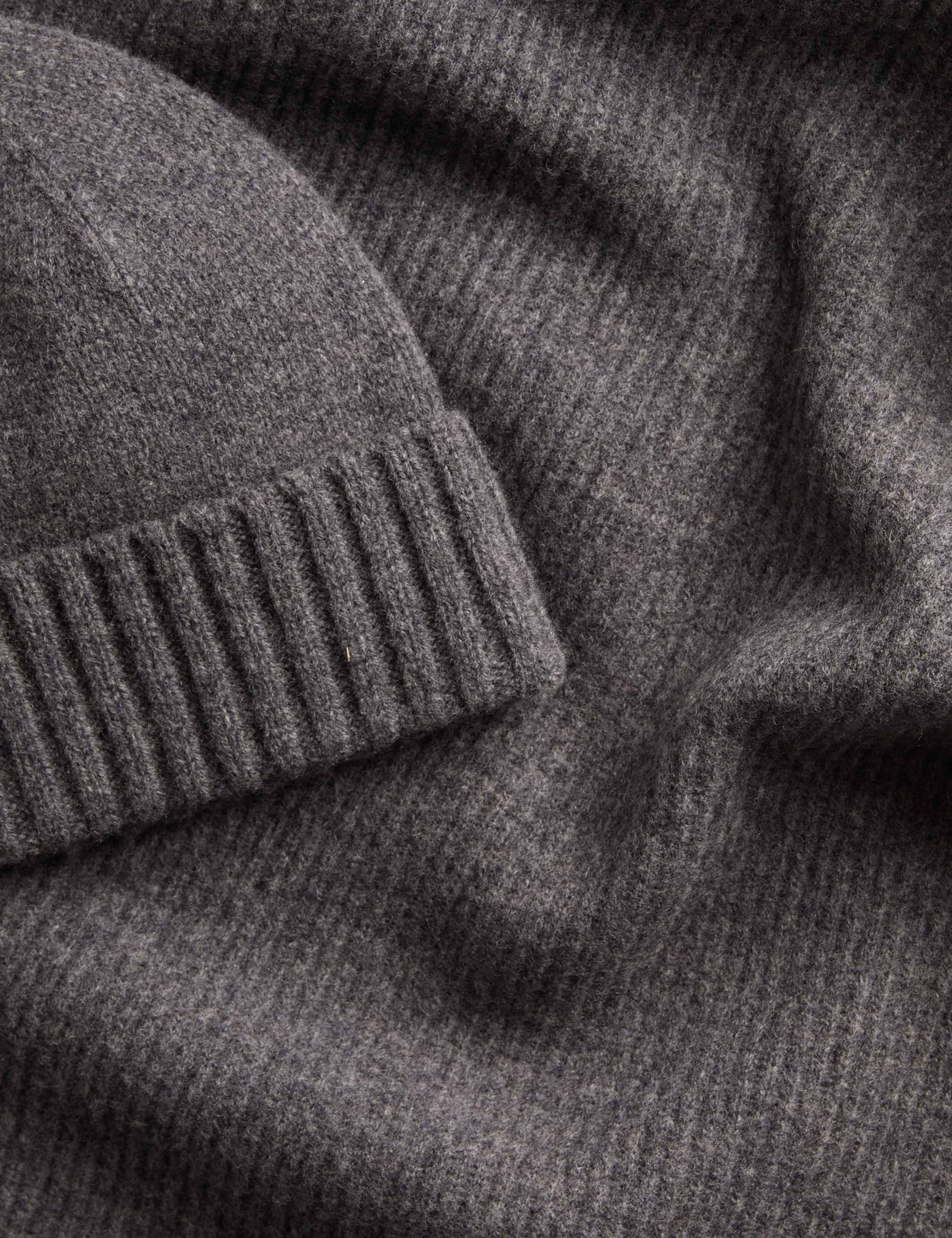 Merino Wool Ribbed Knitted Hat & Scarf Set 2 of 2